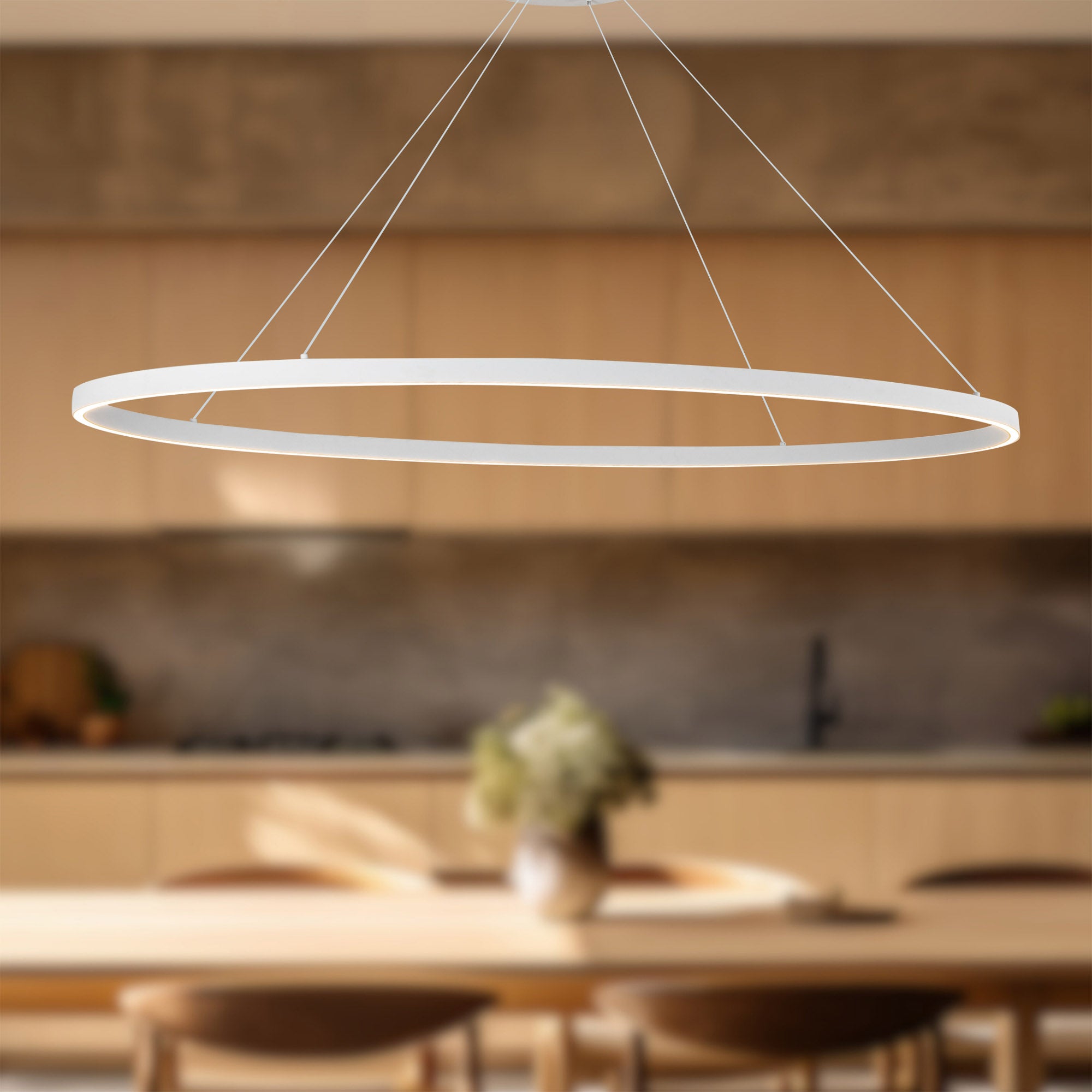 Ovale 53-in White LED Linear Pendant