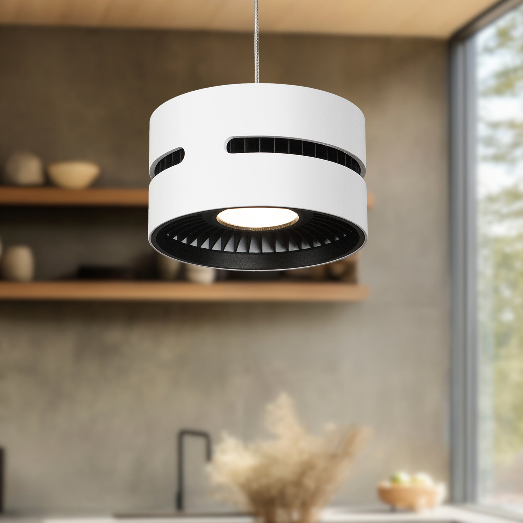 Oxford 5-in White LED Pendant