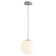 Oxygen LUNA 3-672-20 10 inch Pendant 3000K LED - Polished Nickel, Matte Opal Glass