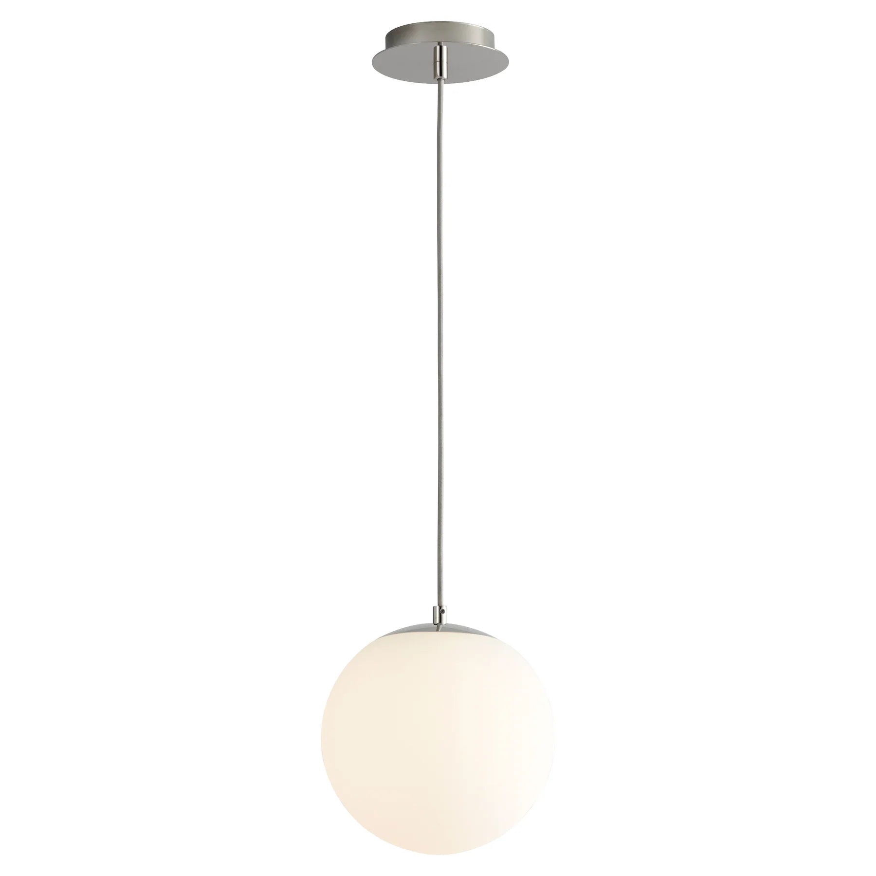 Oxygen LUNA 3-672-20 10 inch Pendant 3000K LED - Polished Nickel, Matte Opal Glass