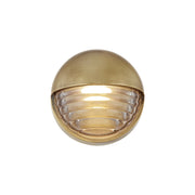 Palais 6-in Ribbed Glass/Vintage Brass LED Wall/Vanity