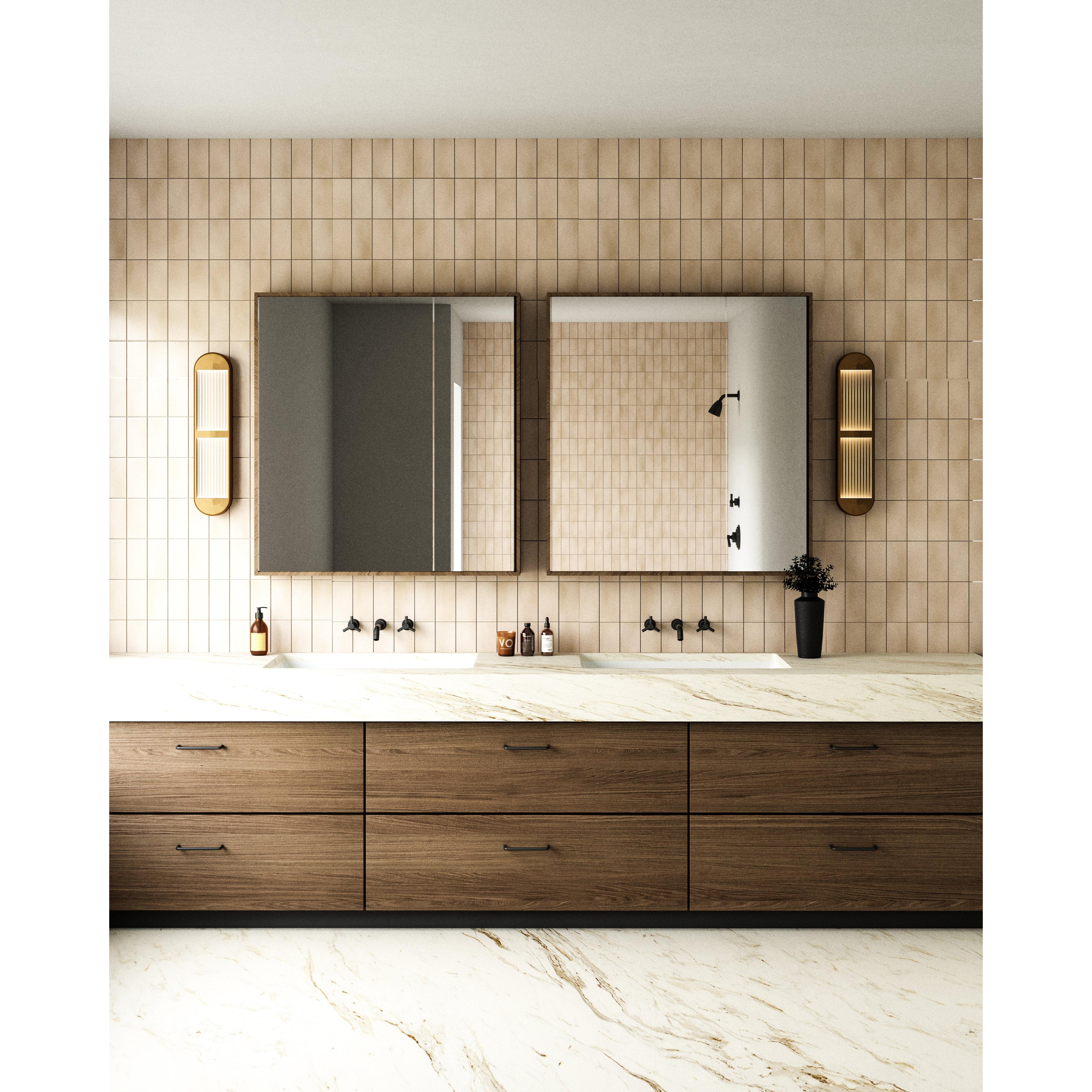 Palais 24-in Vintage Brass LED Wall/Vanity