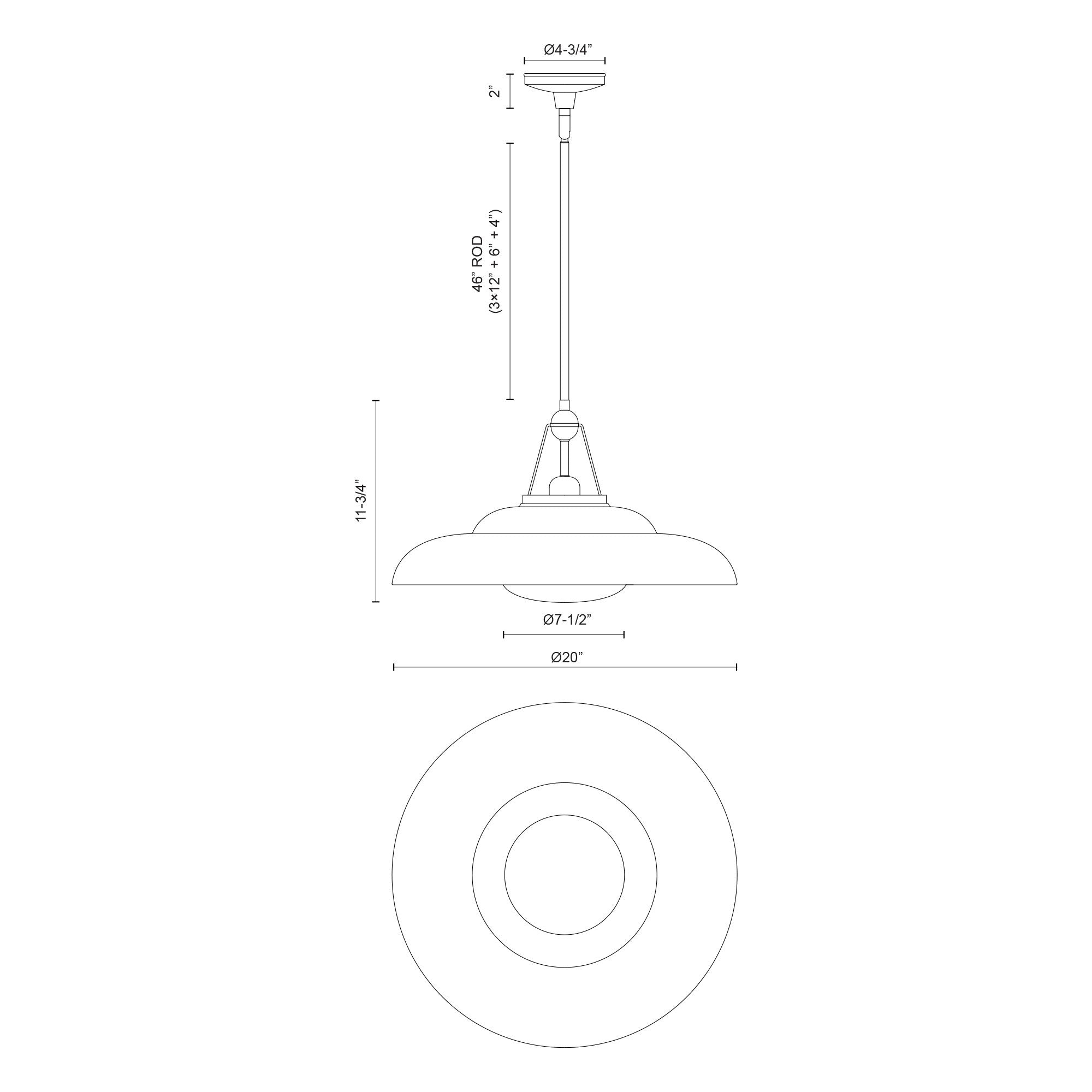 Palmetto 20-in Polished Brass/Glossy Opal 1 Light Pendant