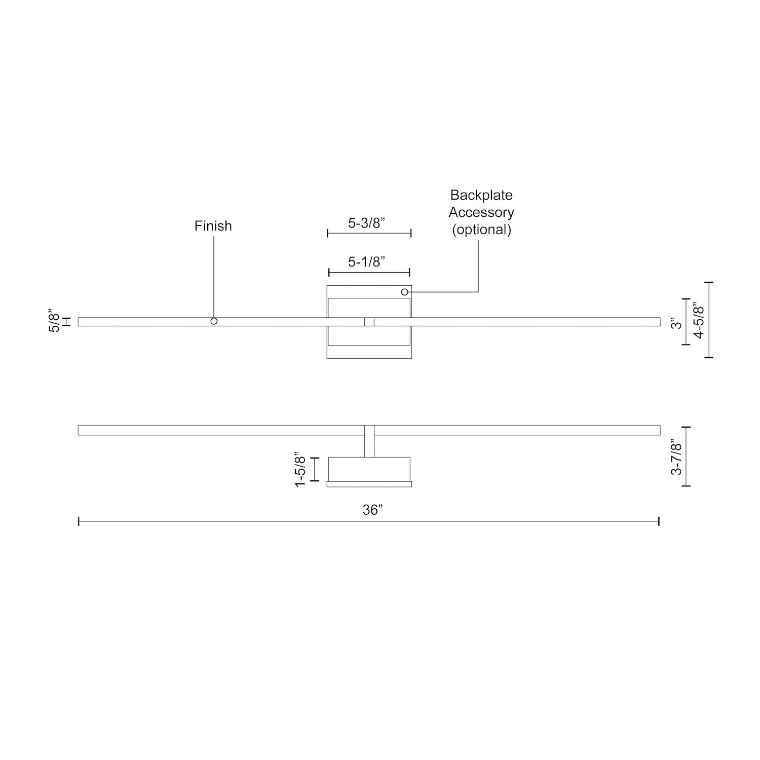 Pandora 36-in White LED Wall Sconce