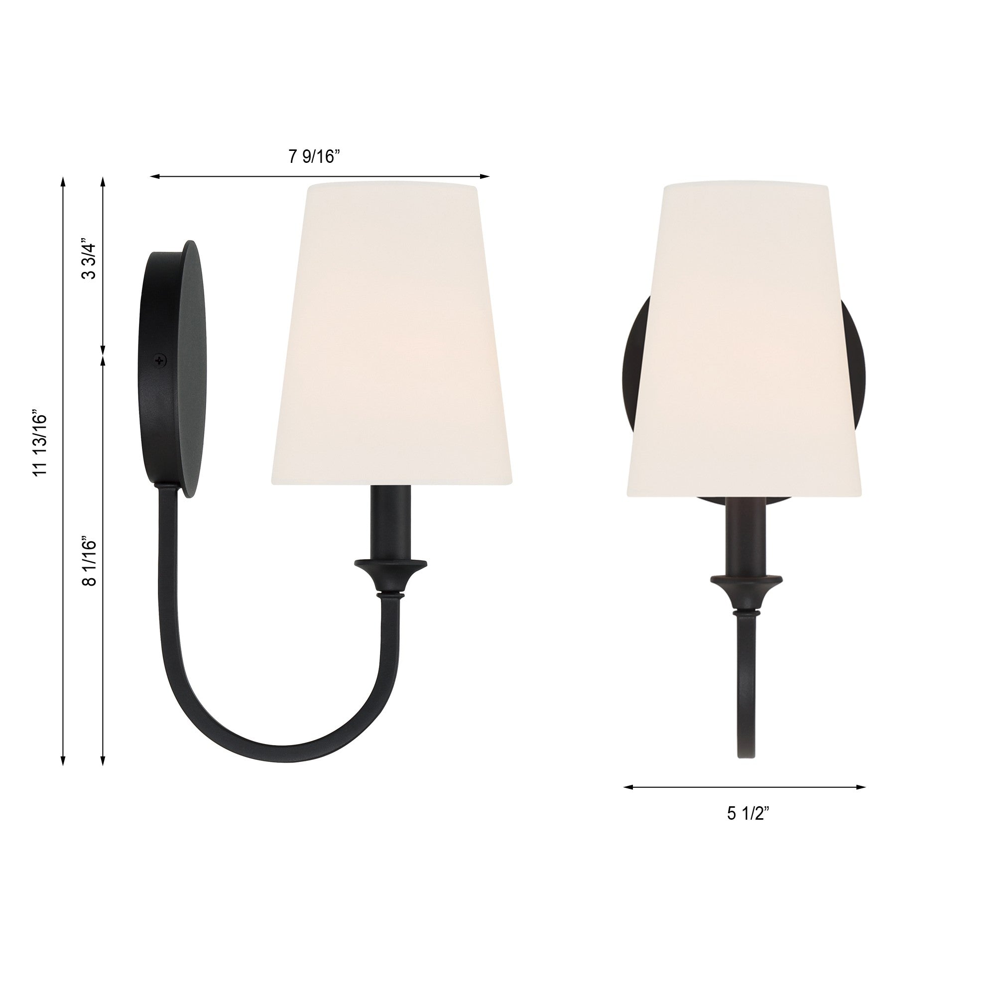 Crystorama Payton PAY-921-BF – 5.5 Inch – 1 Light – Sconce – Black Forged – Damp Rated