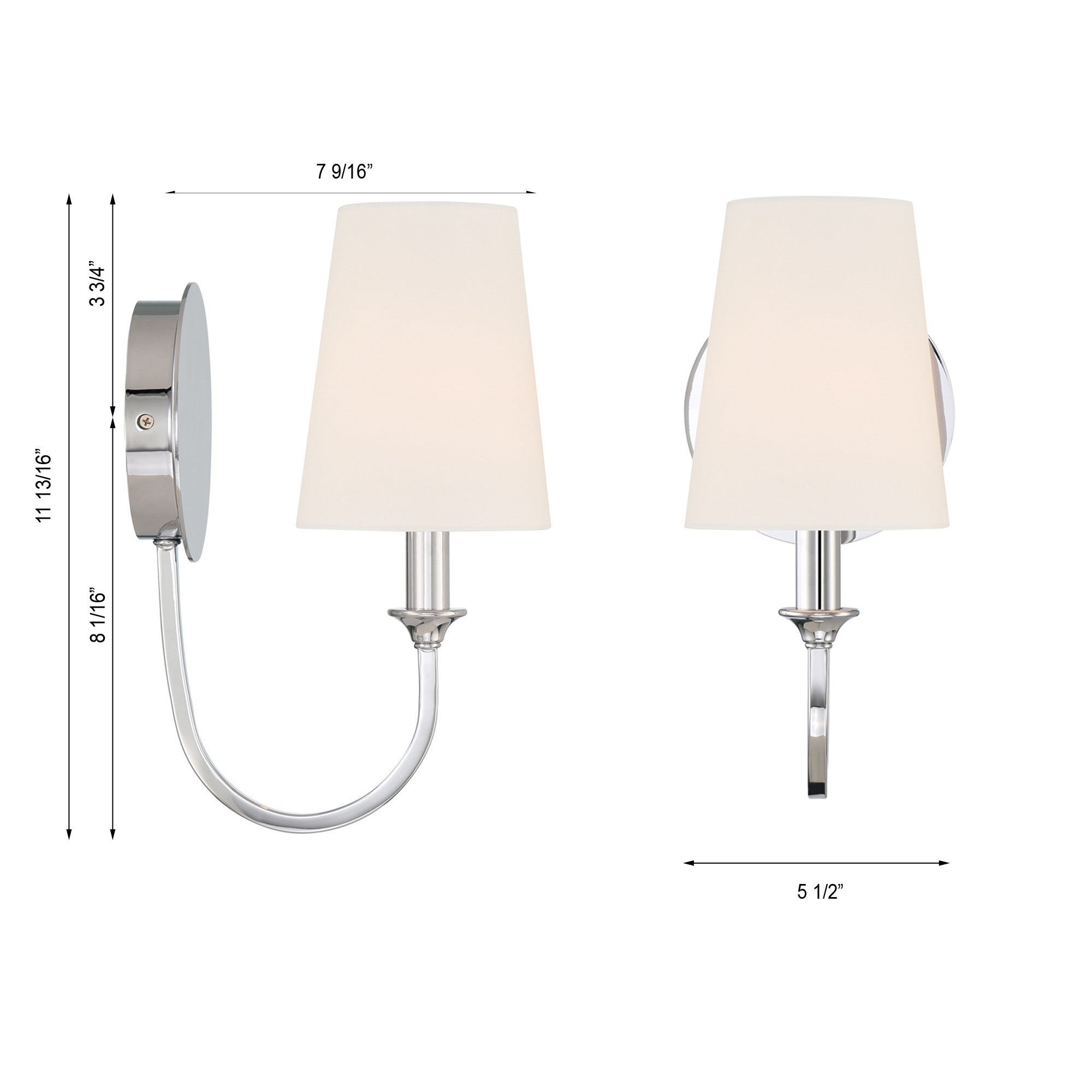 Crystorama Payton PAY-921-CH – 5.5 Inch – 1 Light – Sconce – Polished Chrome – Damp Rated