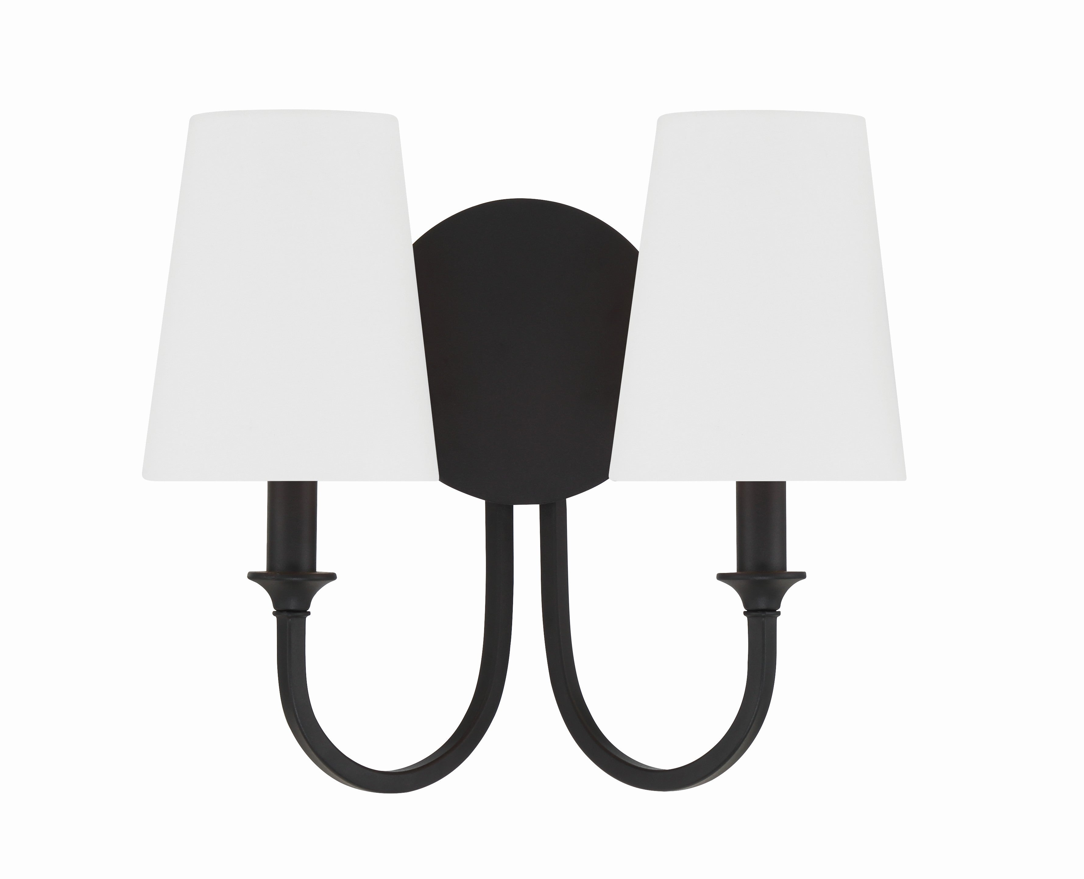 Crystorama Payton PAY-922-BF – 13.5 Inch – 2 Light – Sconce – Black Forged – Damp Rated