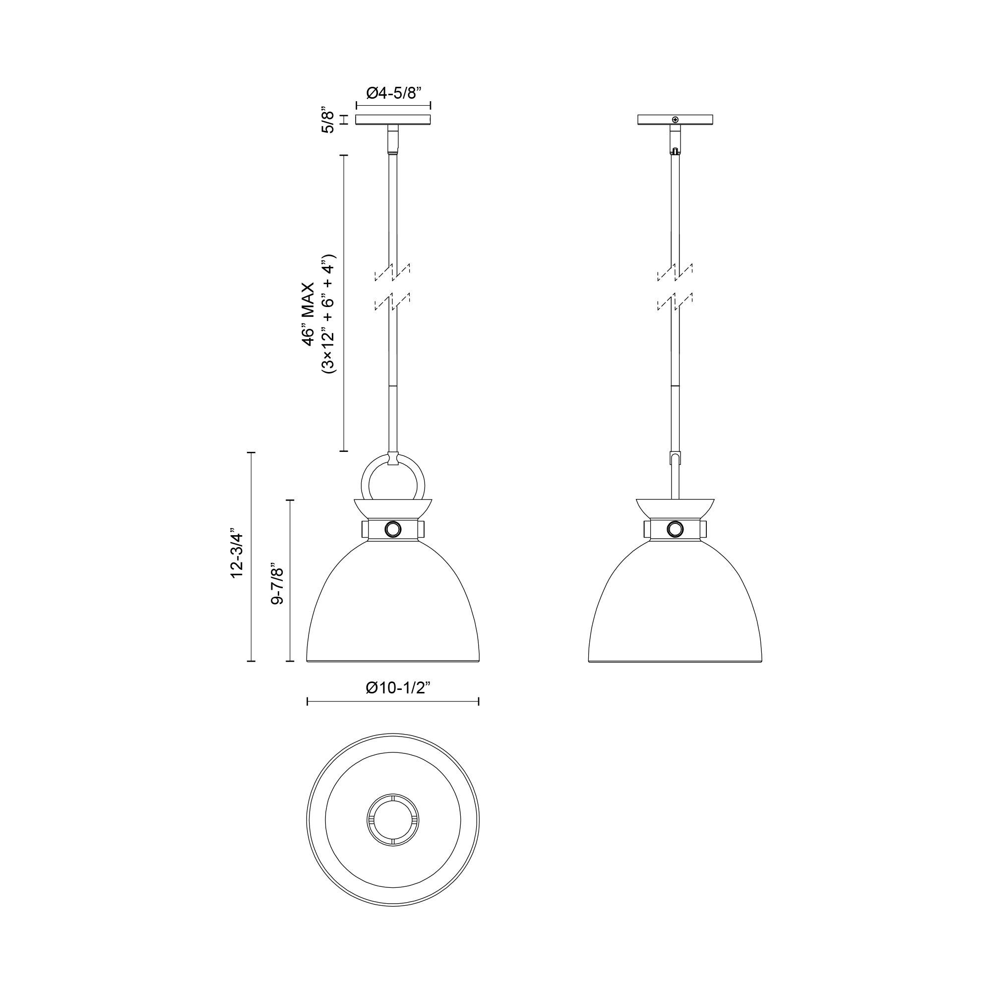 Waldo 11-in Aged Gold/Matte Black 1 Light Pendant