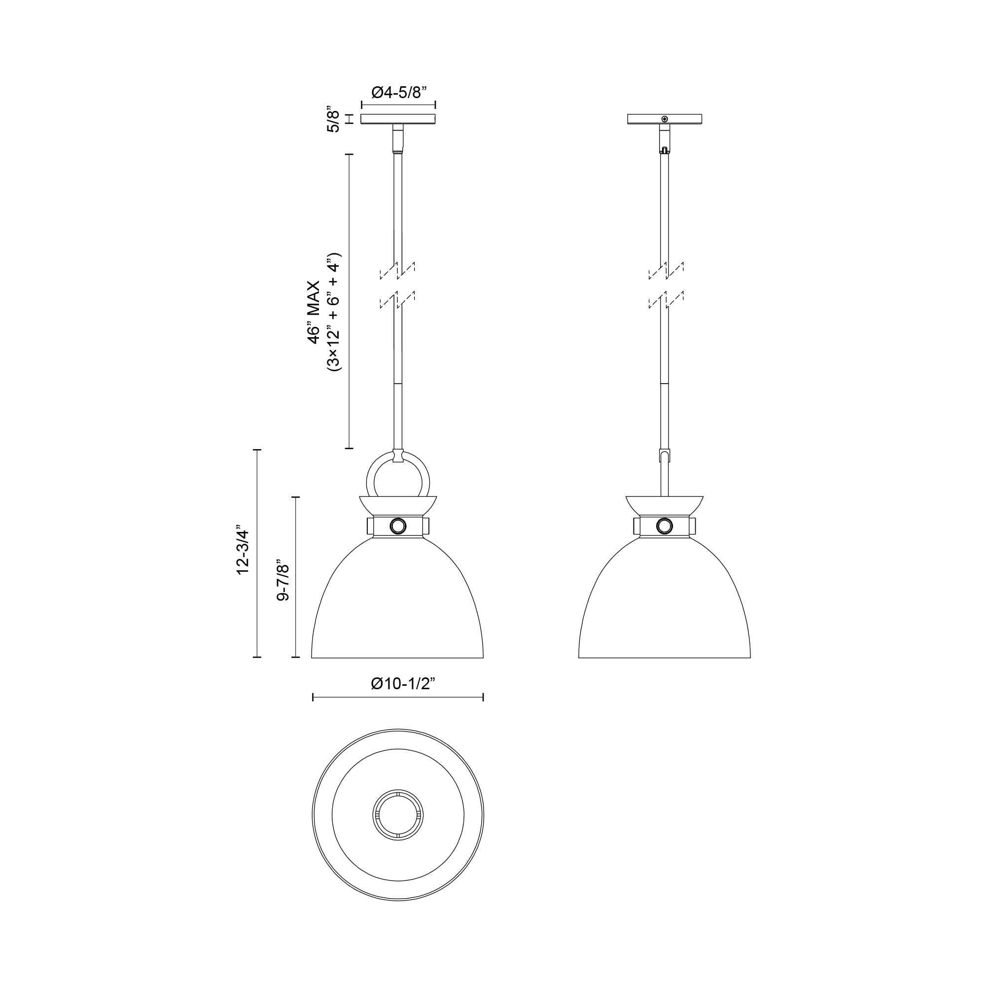 Waldo 11-in Matte Black/Clear Glass 1 Light Pendant