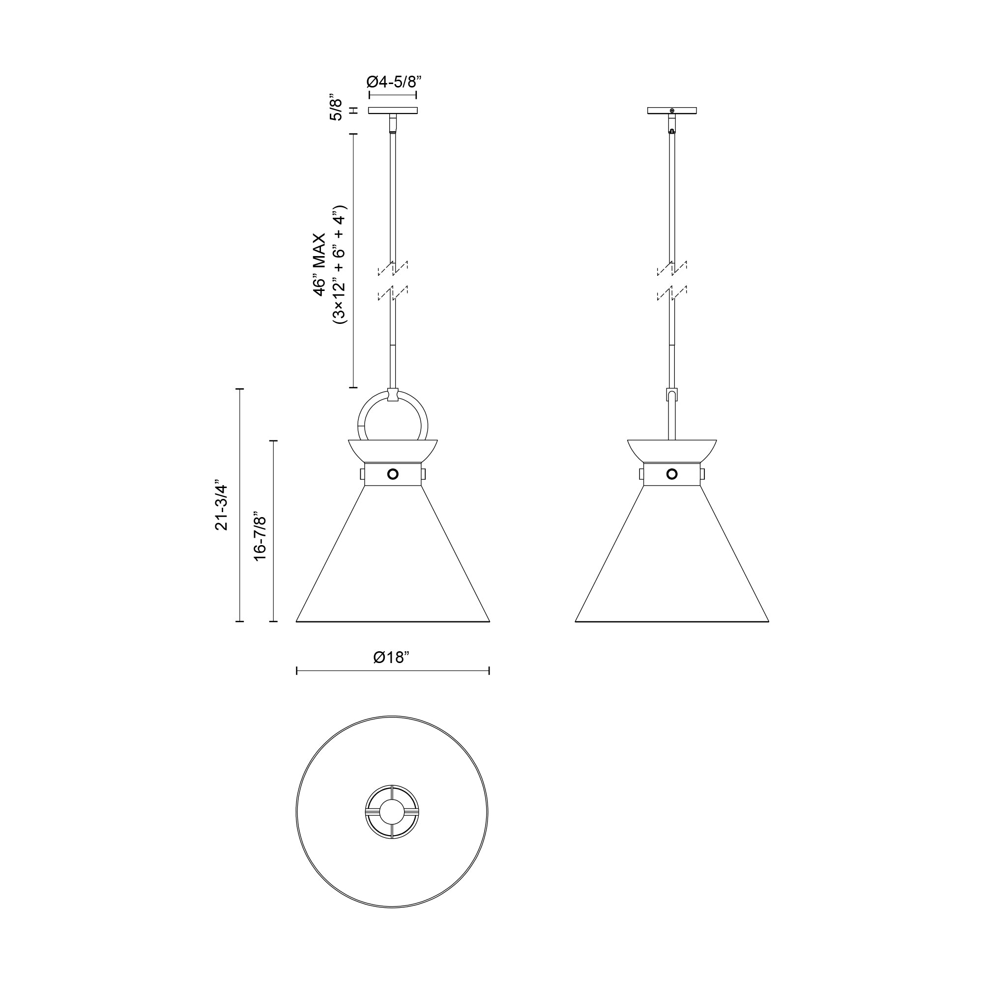 Emerson 18-in Matte Black/Glossy Opal Glass 1 Light Pendant