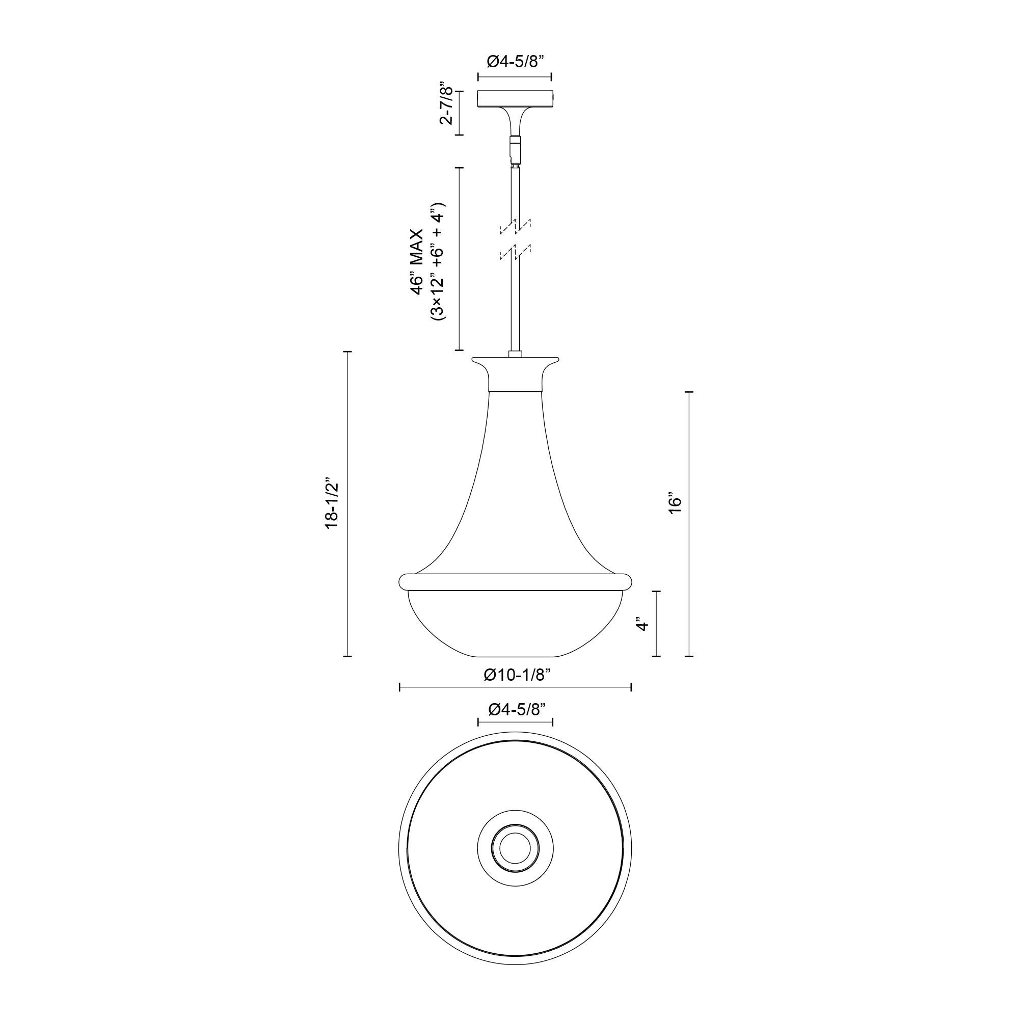 Marcel 10-in Chrome 1 Light Pendant