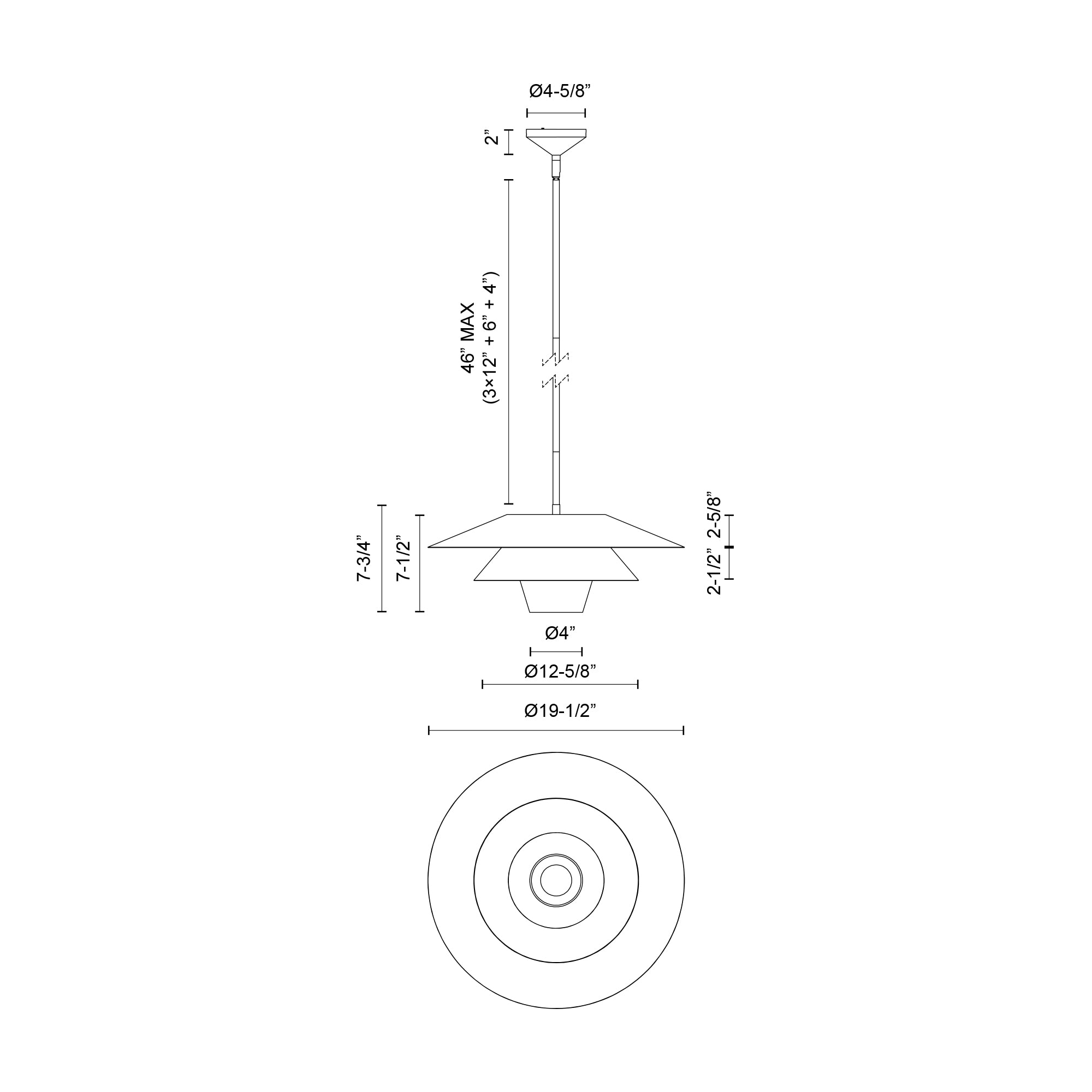 Tetsu 20-in Matte Black/Clear Glass 1 Light Pendant