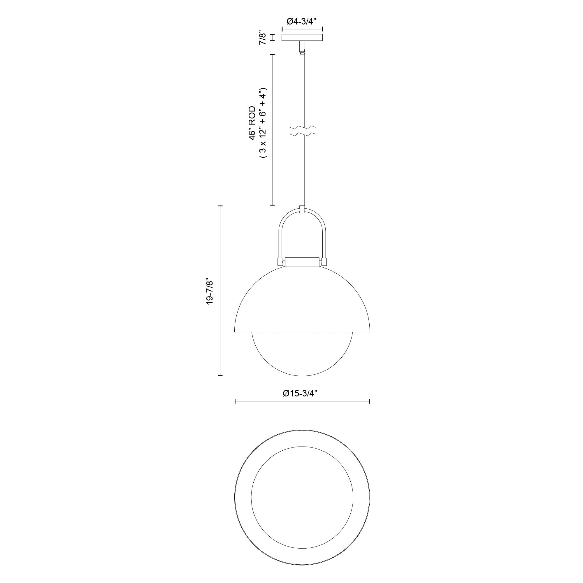 Harper 16-in Steel Shade/Opal Matte Glass 1 Light Pendant