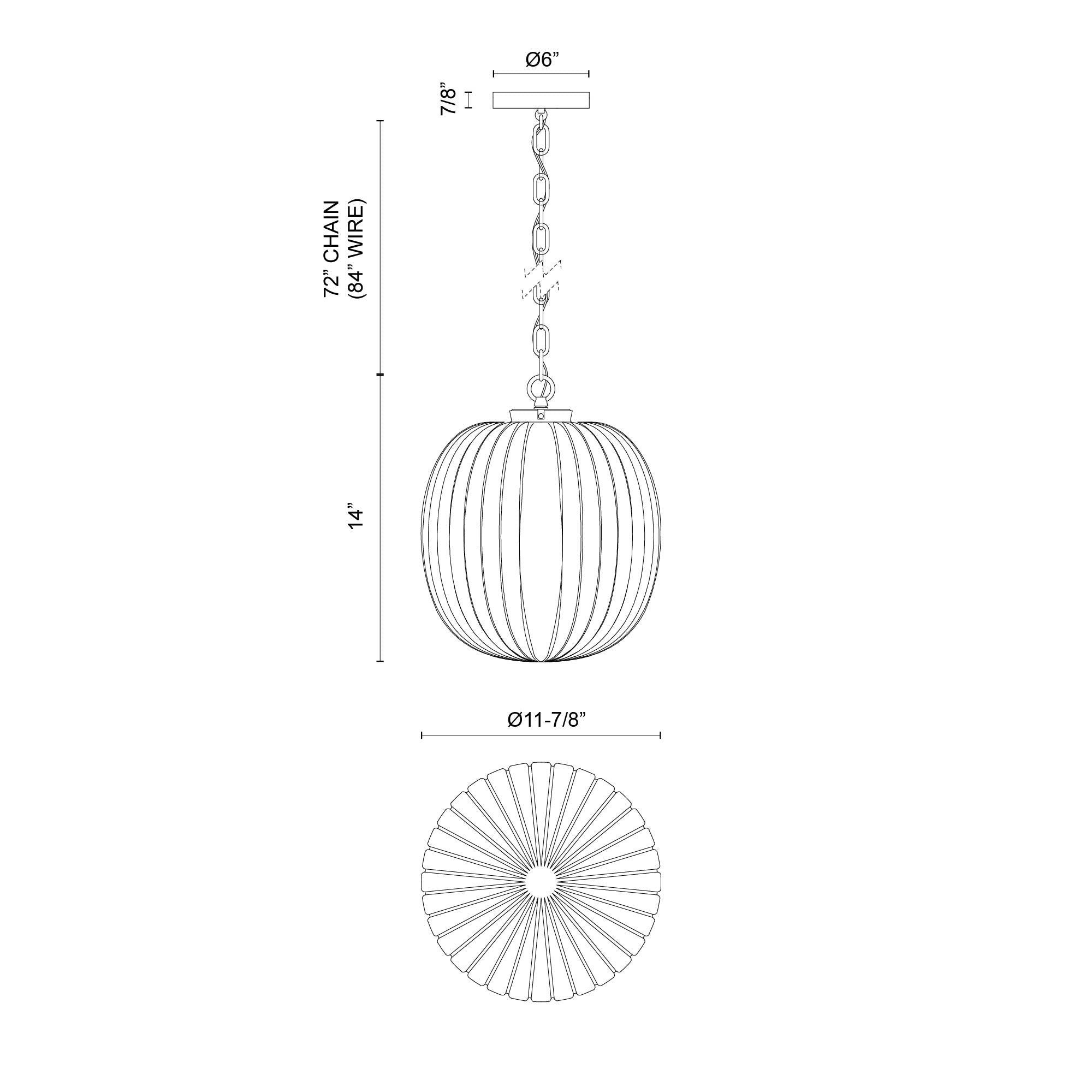 Cherise 12-in Matte Black/Glossy Ribbed Opal Glass Socket Pendant