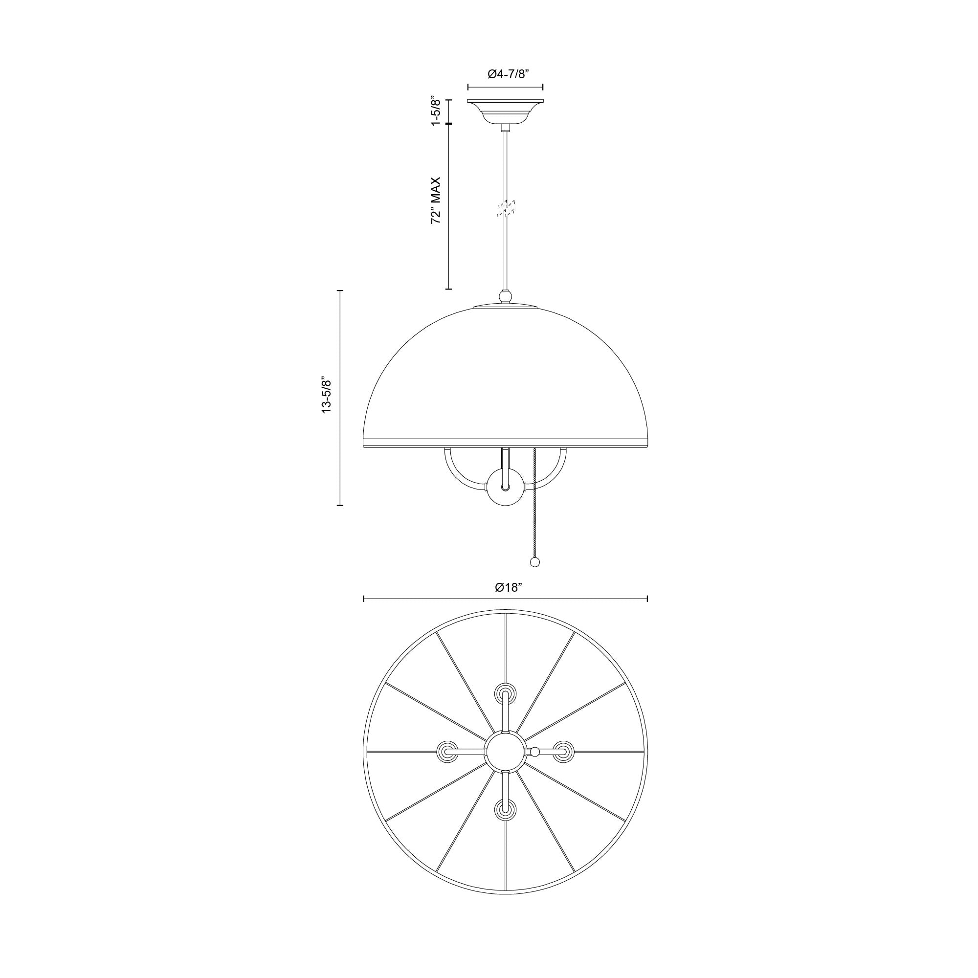 Crosby 18-in Matte Black Socket Pendant