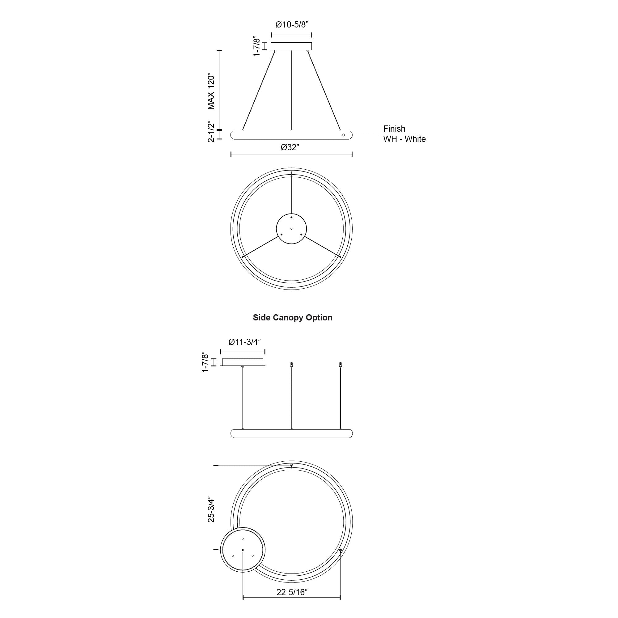 Cumulus Minor 32-in White LED Pendant