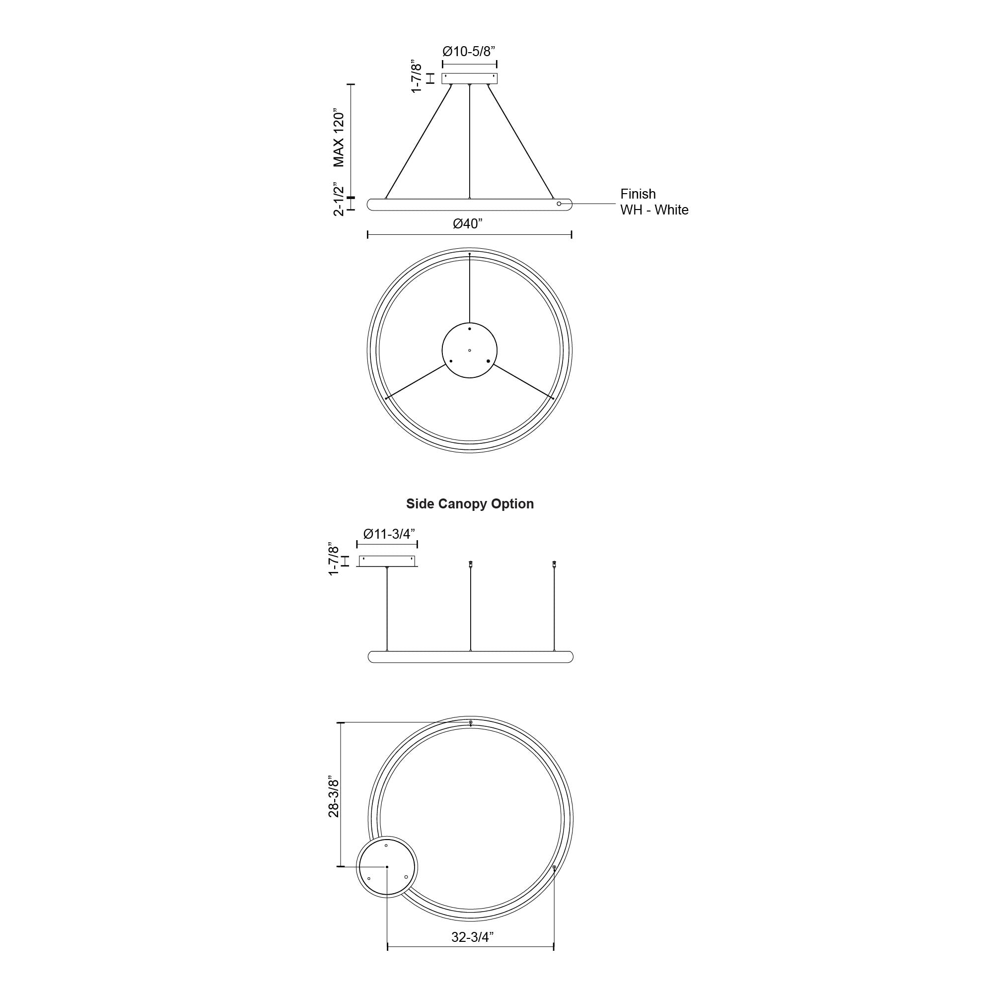 Cumulus Minor 40-in White LED Pendant