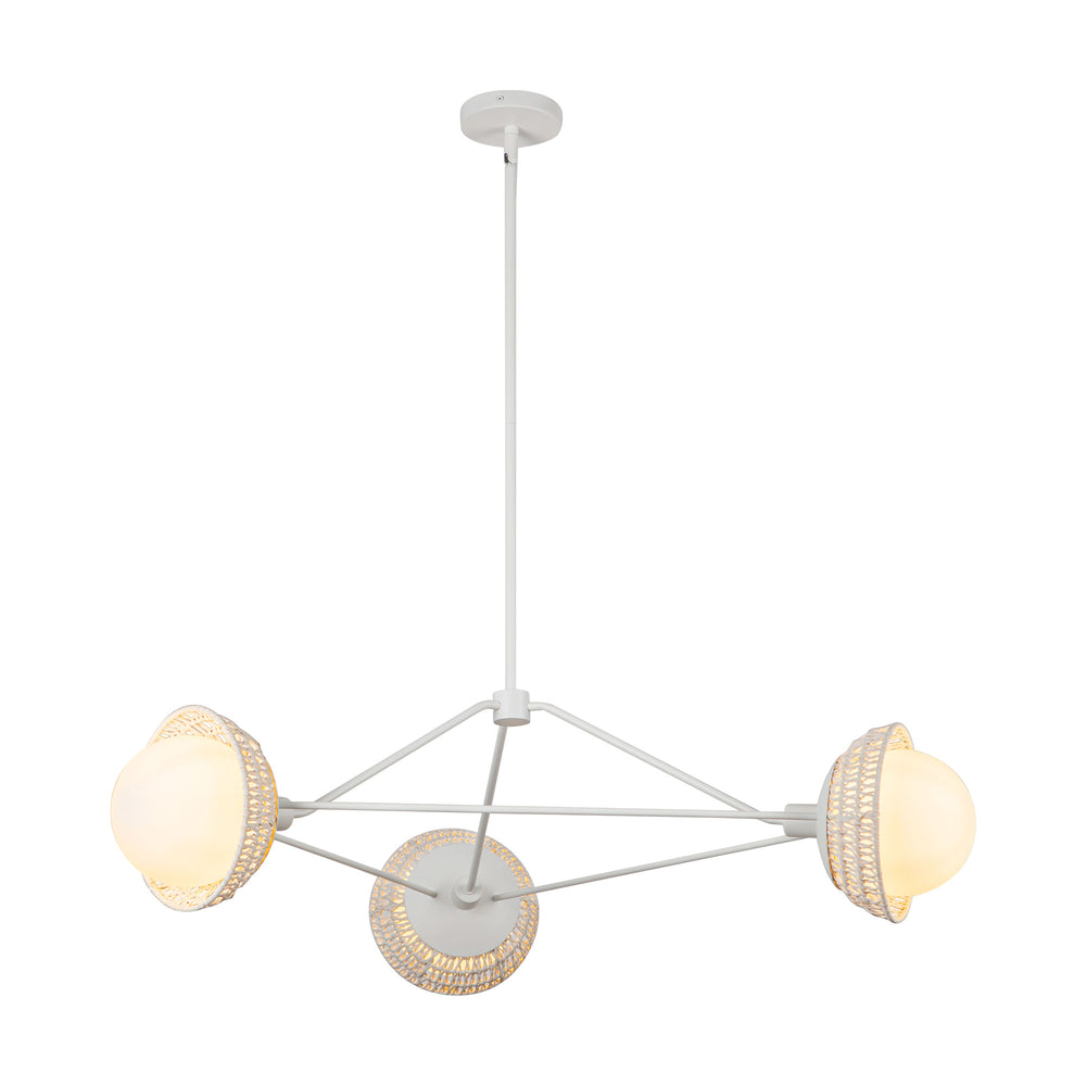 ALORA MOOD Lighting Perth CH490340WHOP Chandelier, Indoor/Outdoor, White/Opal Glass