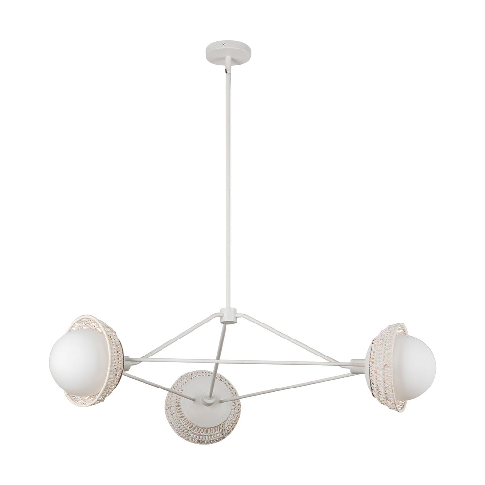 ALORA MOOD Lighting Perth CH490340WHOP Chandelier, Indoor/Outdoor, White/Opal Glass