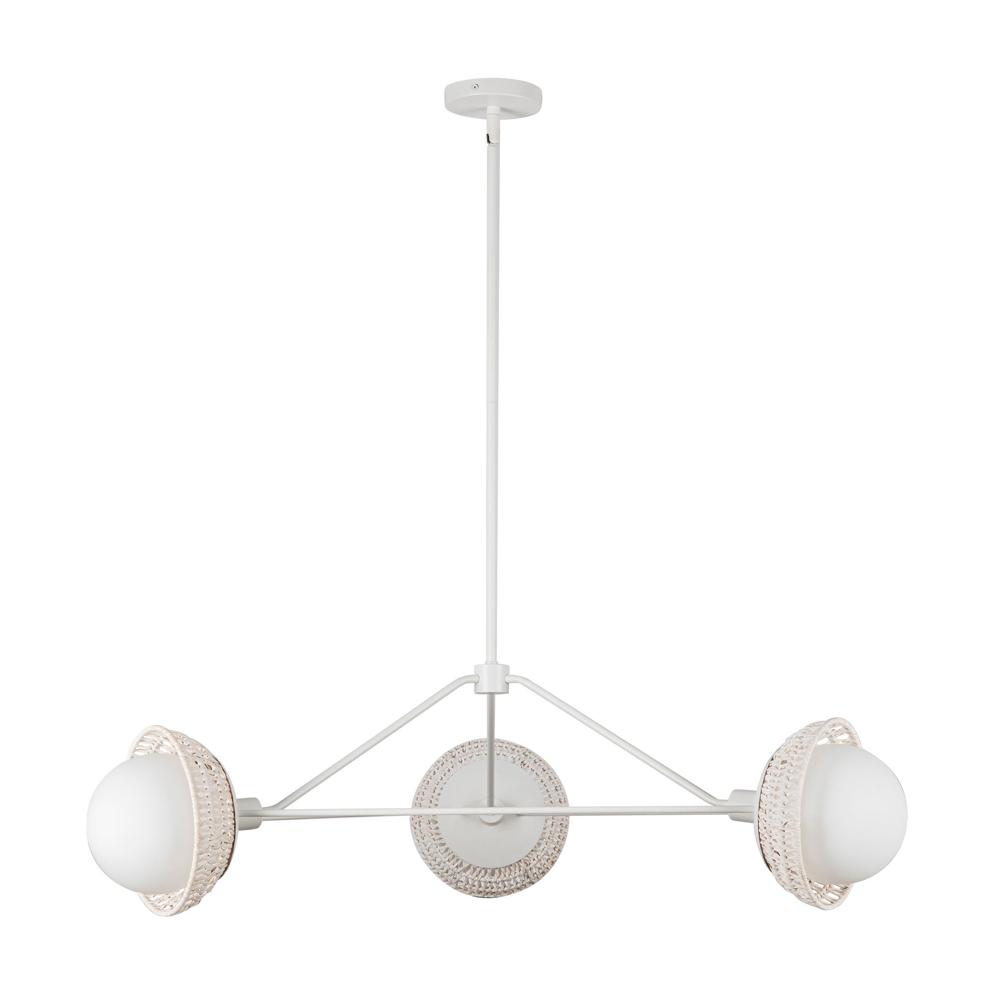 Perth 40-in White/Opal Glass 3 Lights Chandelier