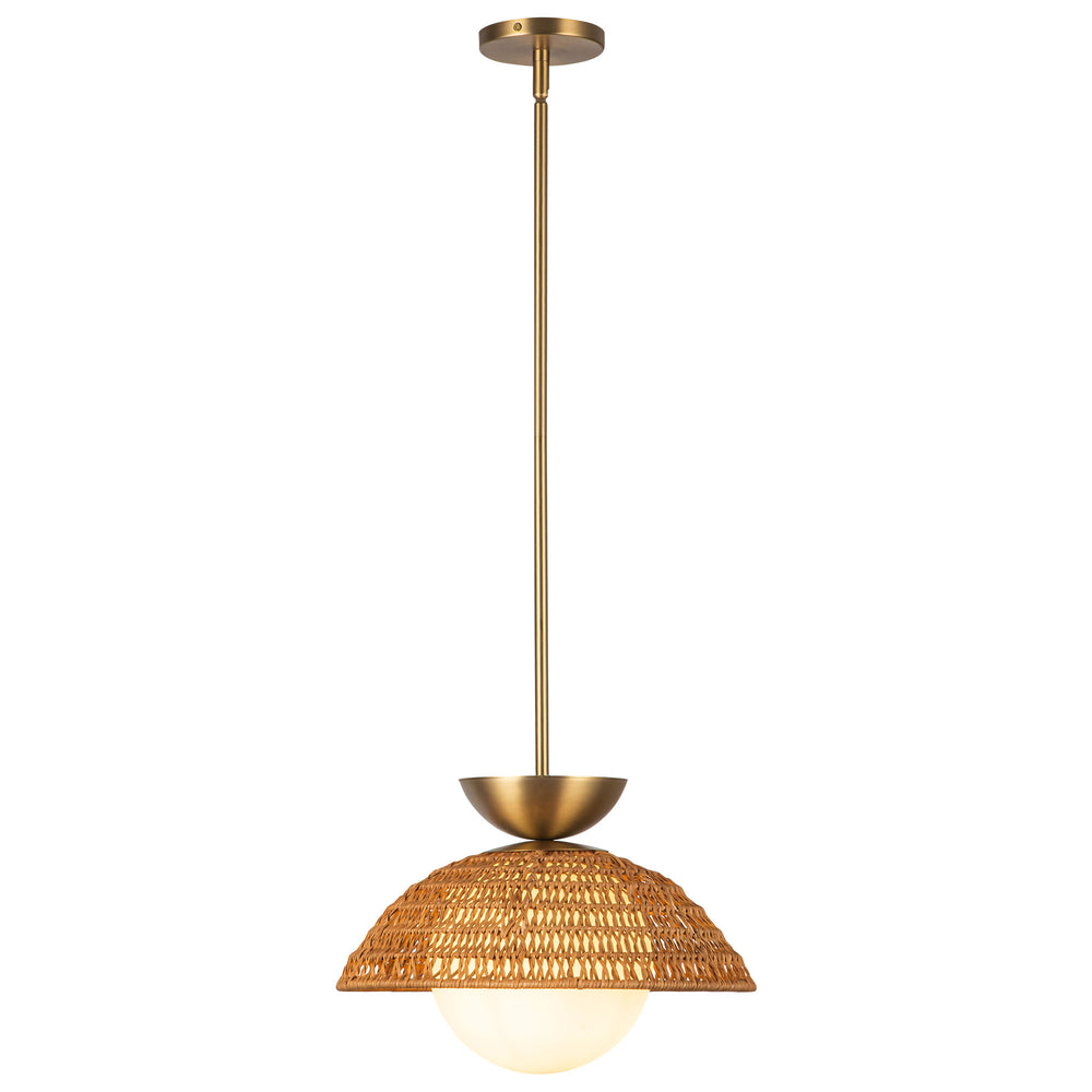 ALORA MOOD Lighting PD490114BGOP Pendant, 1 Light, Brushed Gold/Opal Glass