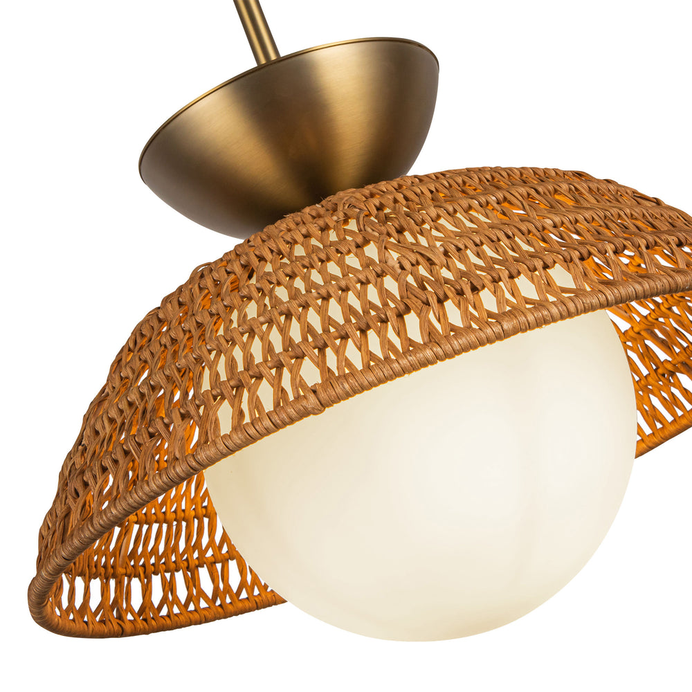 ALORA MOOD Lighting PD490114BGOP Pendant, 1 Light, Brushed Gold/Opal Glass