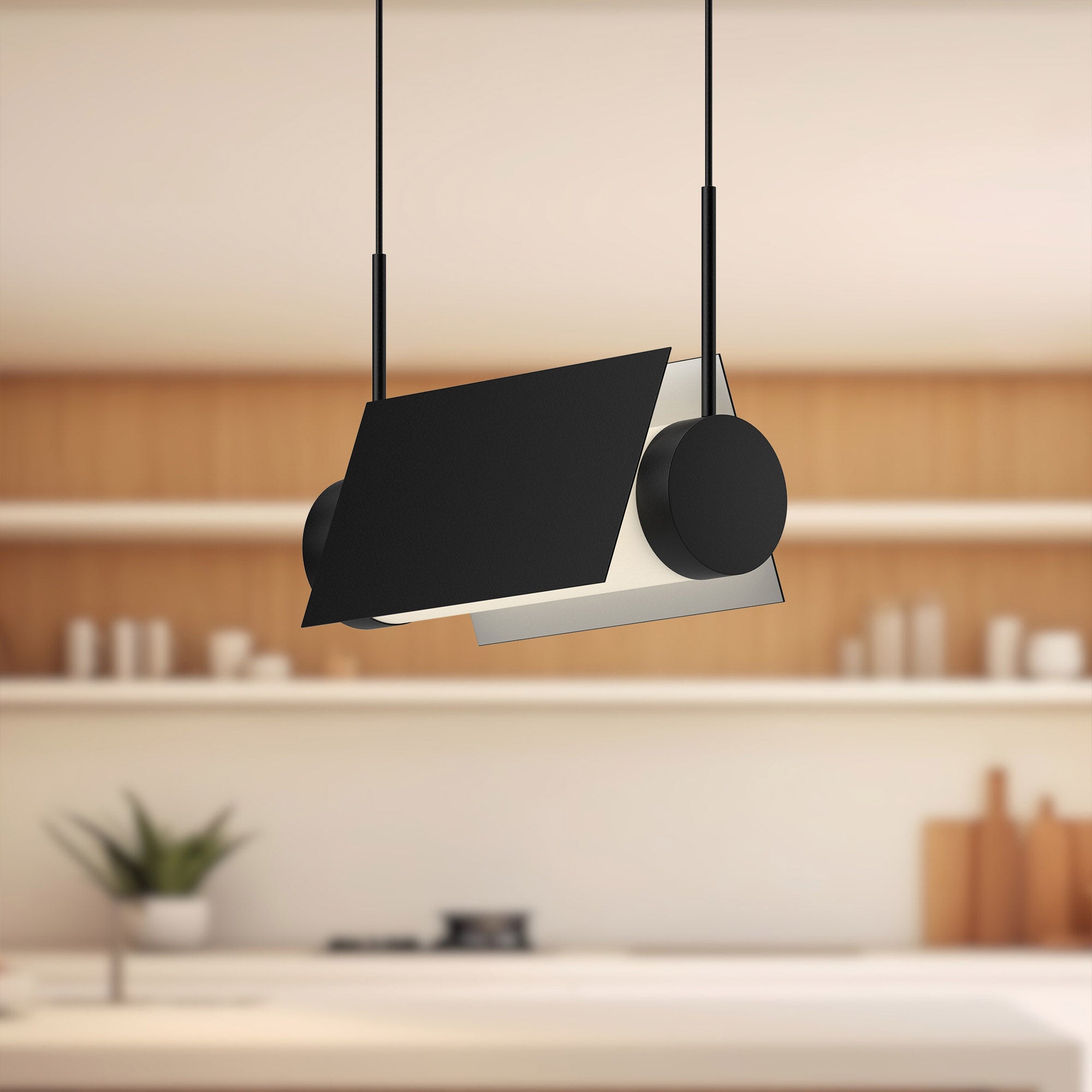 Phoenix 9-in Black/White LED Linear Pendant