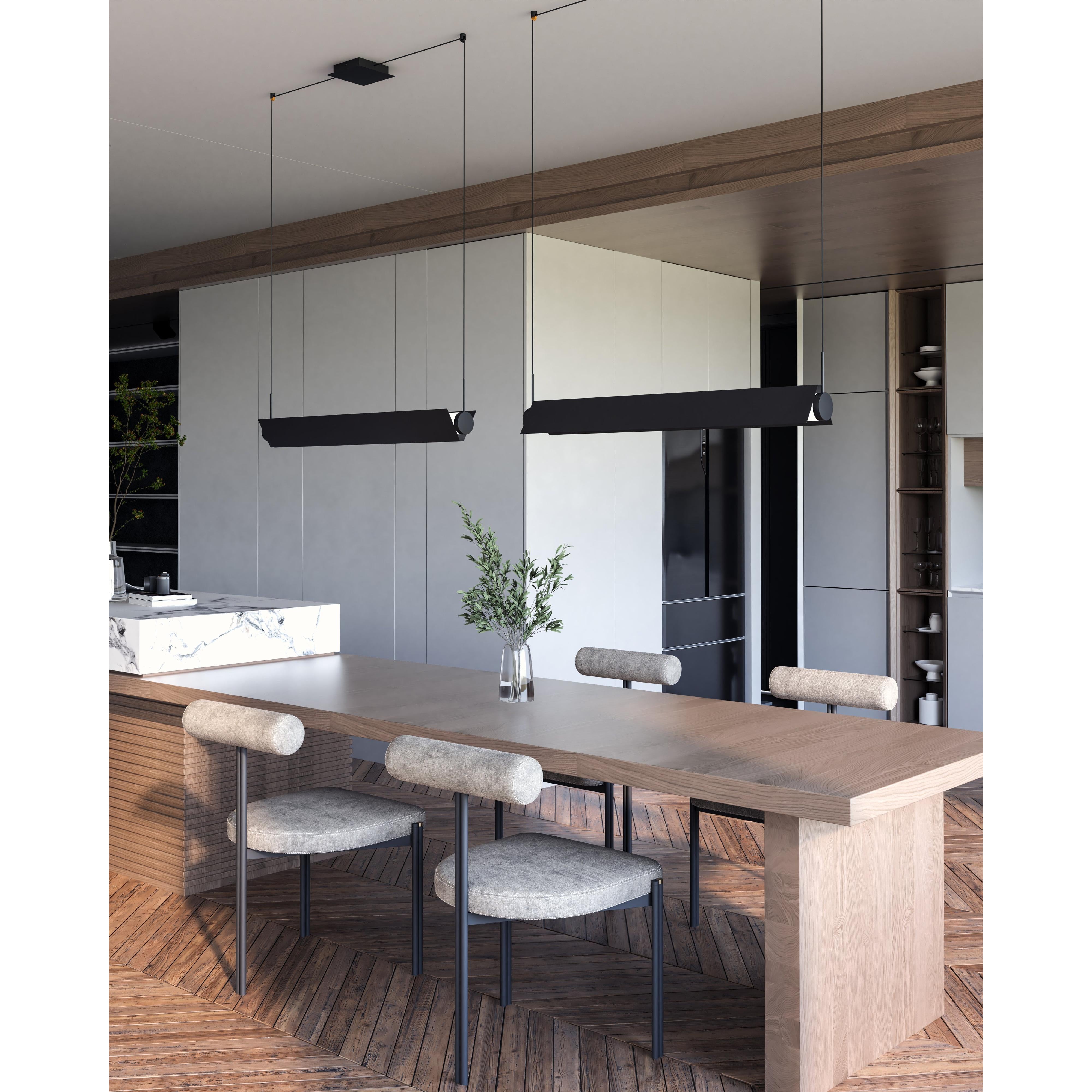 Phoenix 36-in Black/White LED Linear Pendant