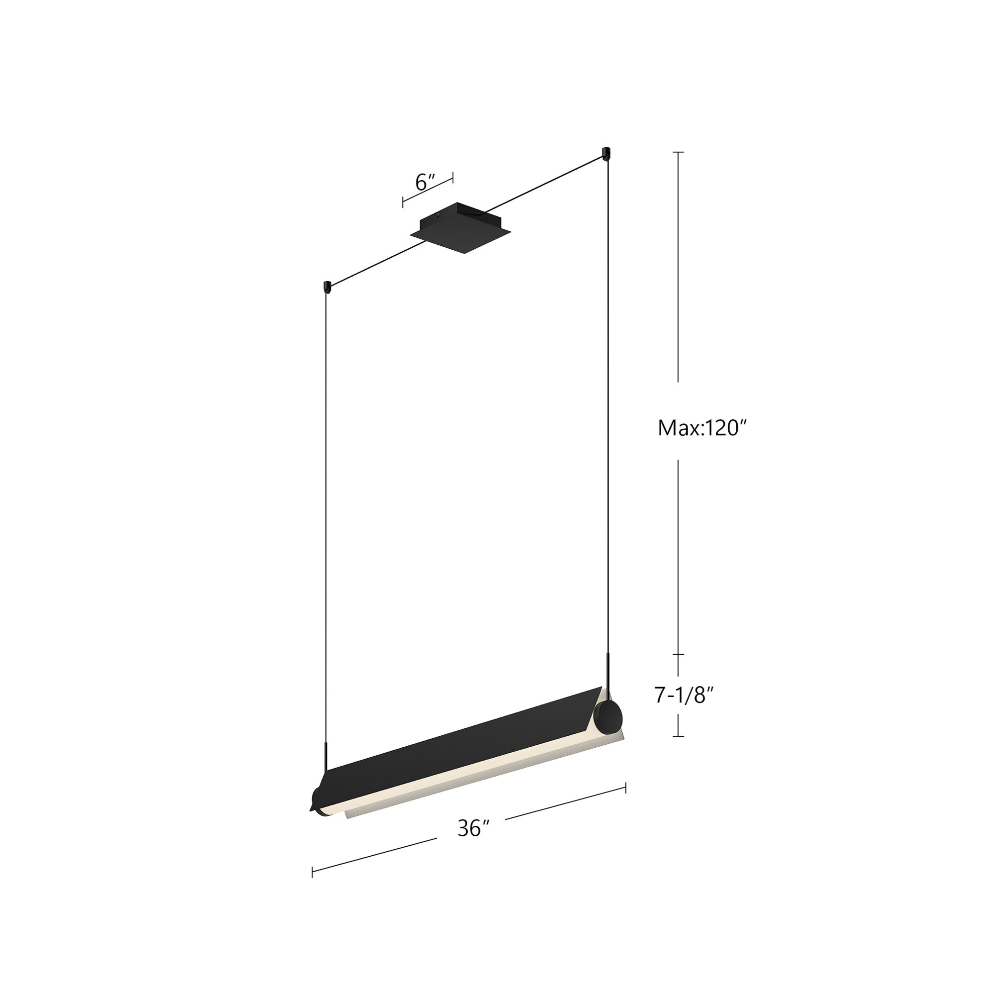 Phoenix 36-in Black/White LED Linear Pendant