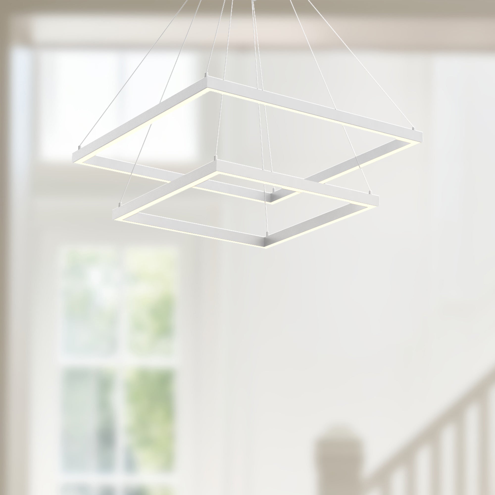 Piazza 24-in White LED Chandeliers