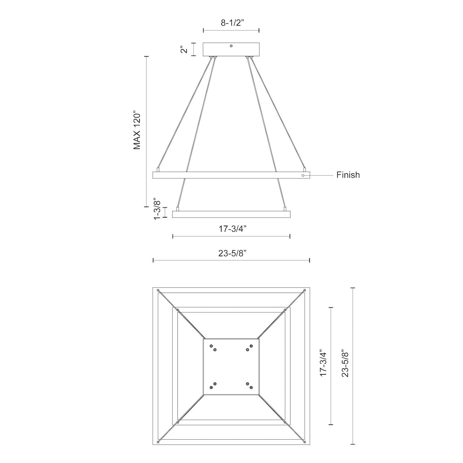 Piazza 24-in White LED Chandeliers