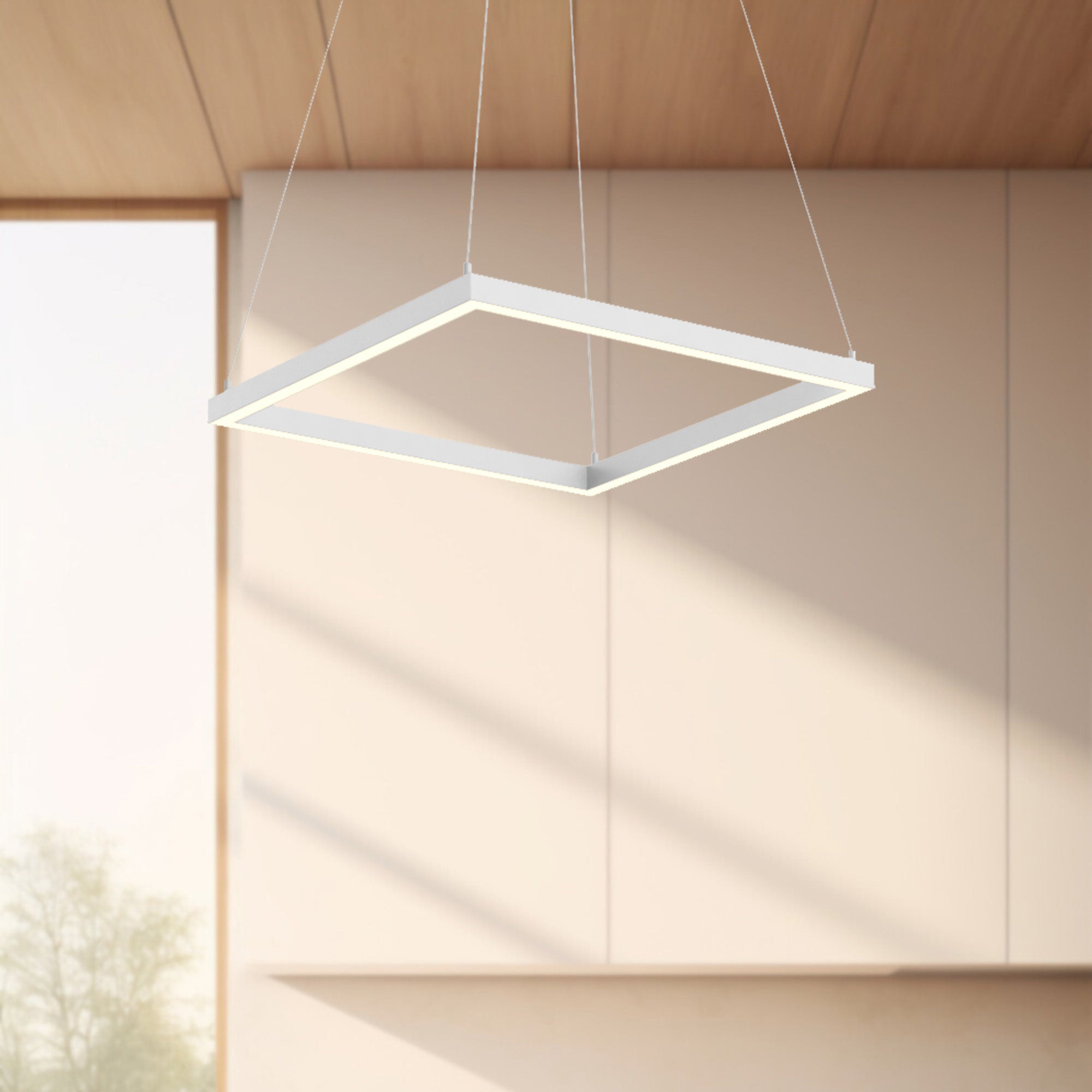 Piazza 18-in White LED Pendant