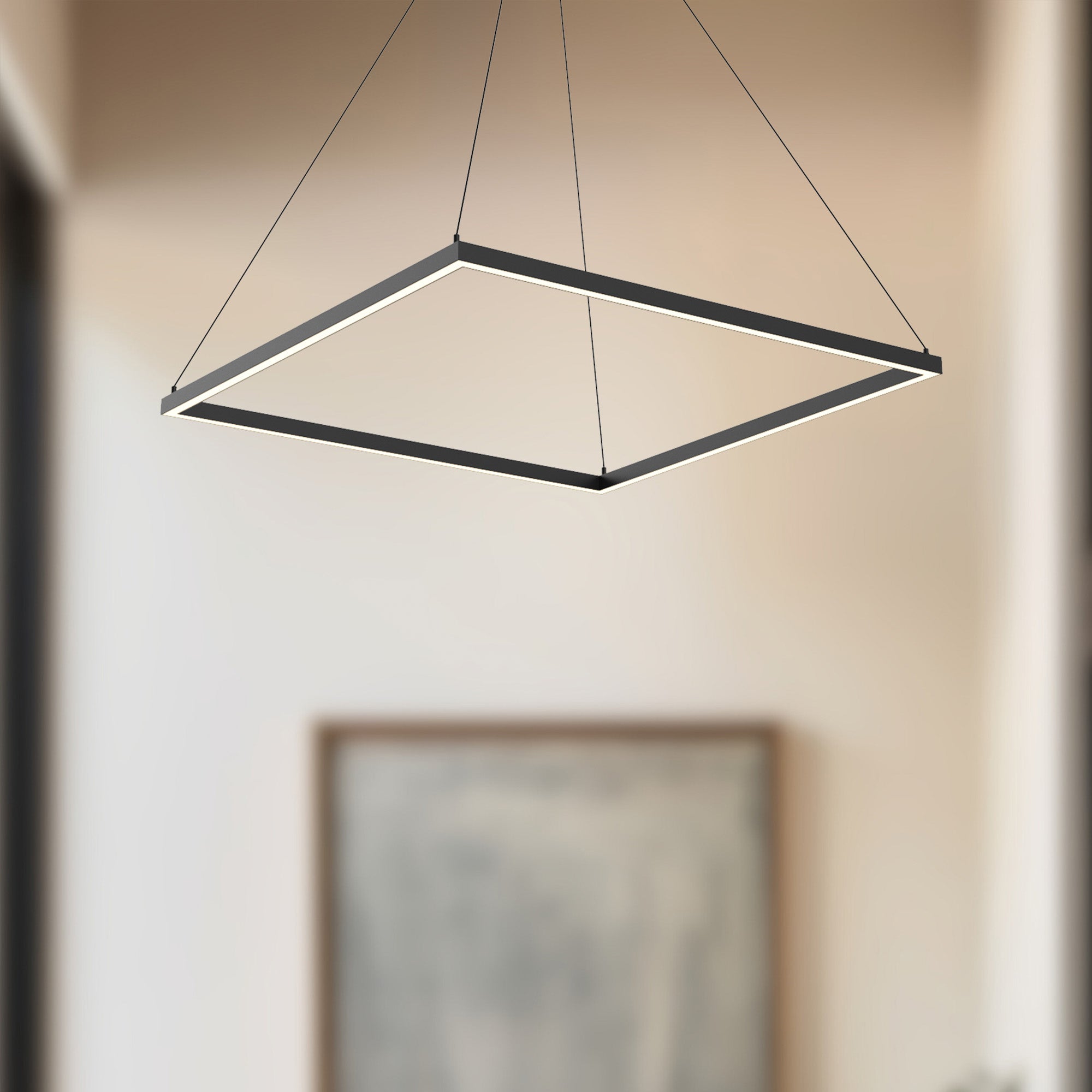 Piazza 32-in Black LED Pendant