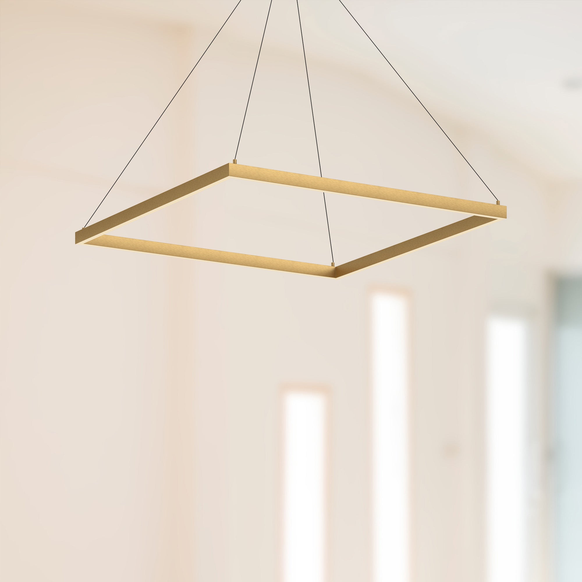 Piazza 36-in Brushed Gold LED Pendant