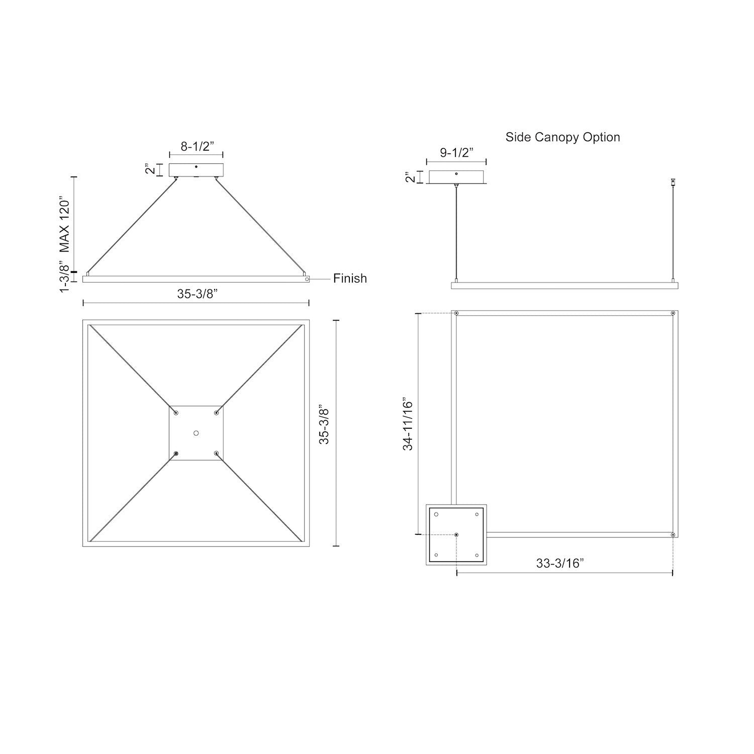 Piazza 36-in White LED Pendant