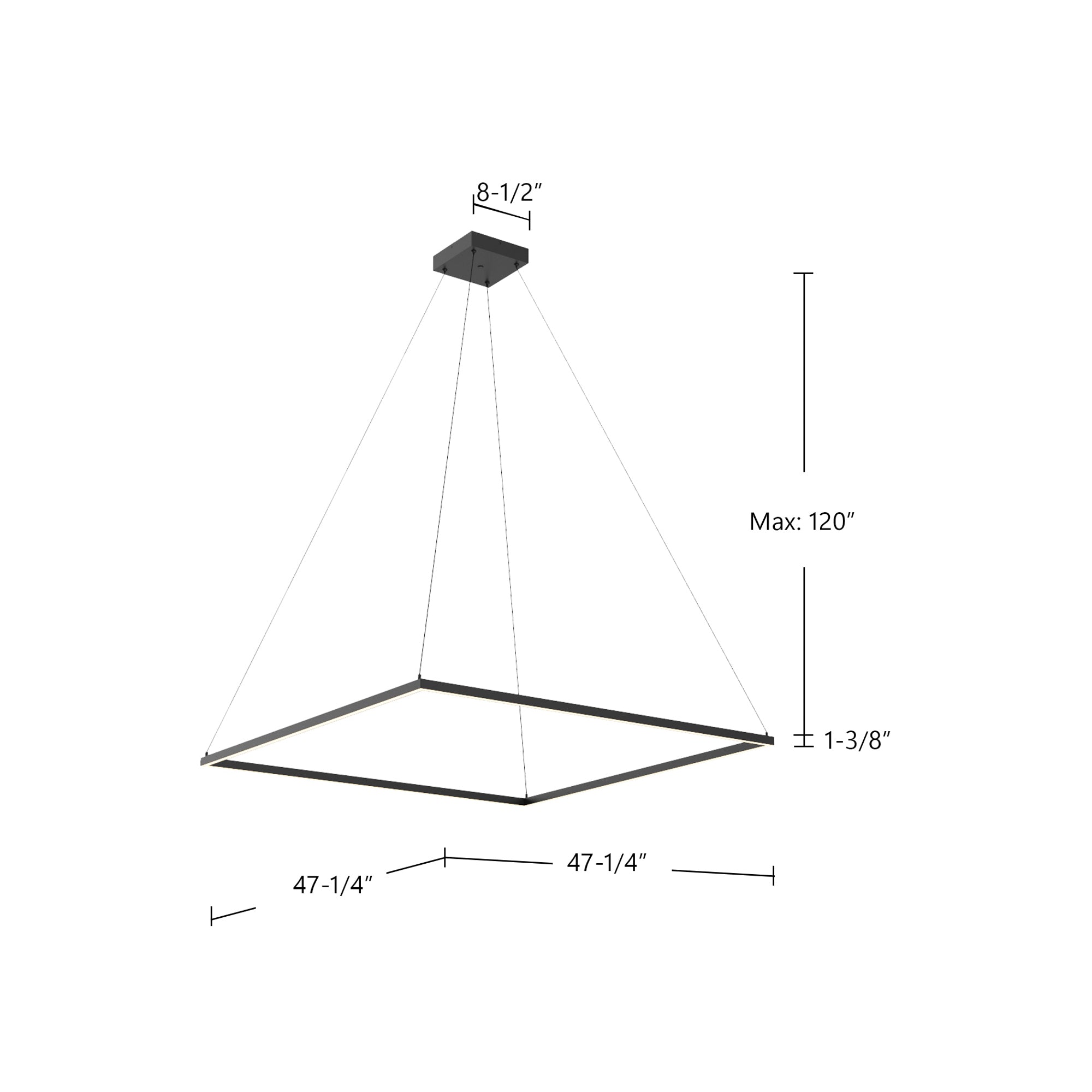 Piazza 48-in Black LED Pendant