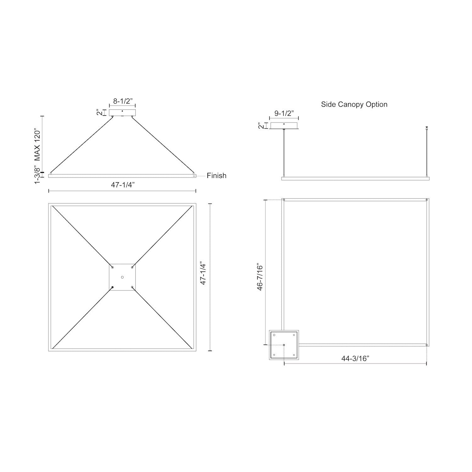 Piazza 48-in Brushed Gold LED Pendant