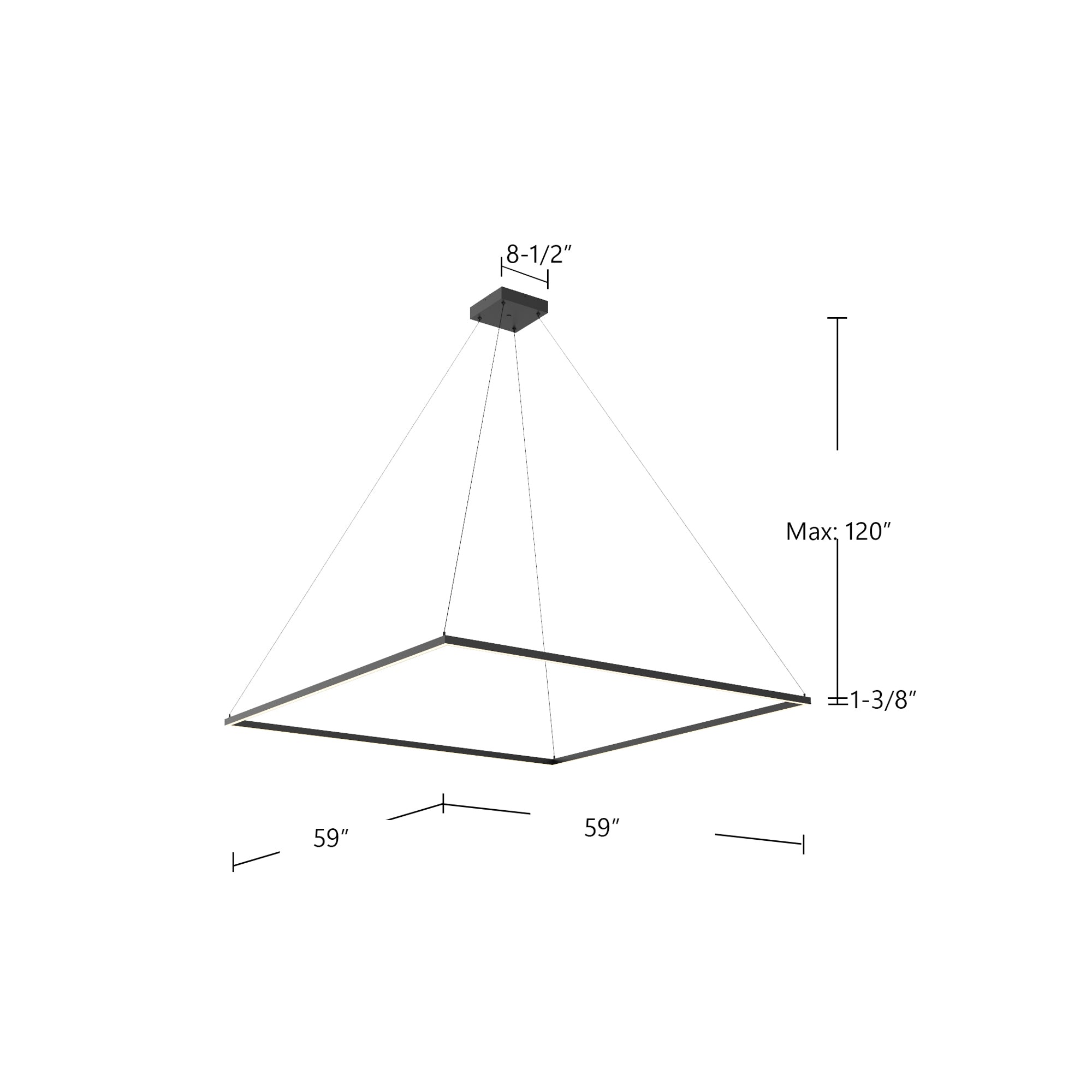 Piazza 60-in Brushed Gold LED Pendant