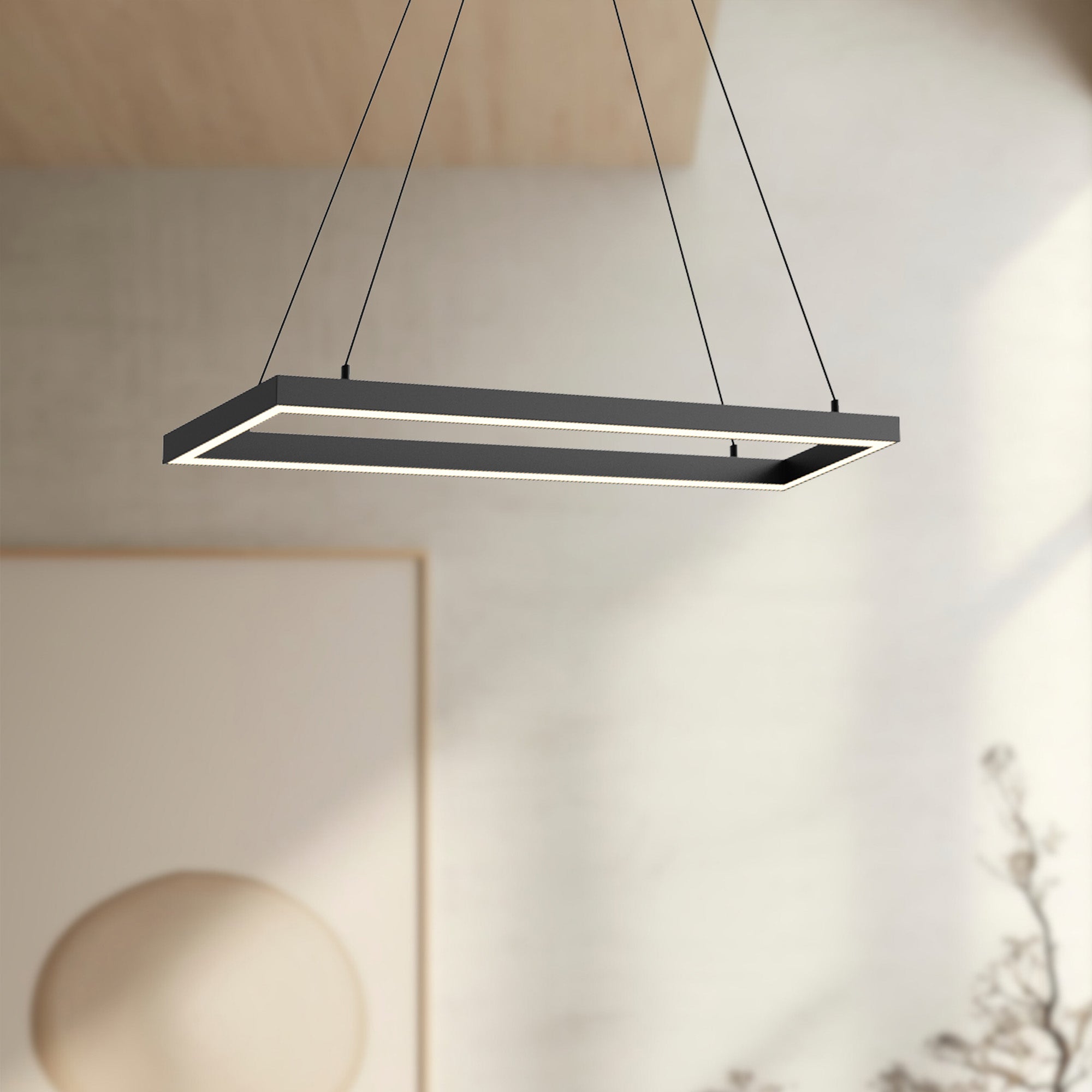 Piazza 30-in Black LED Pendant