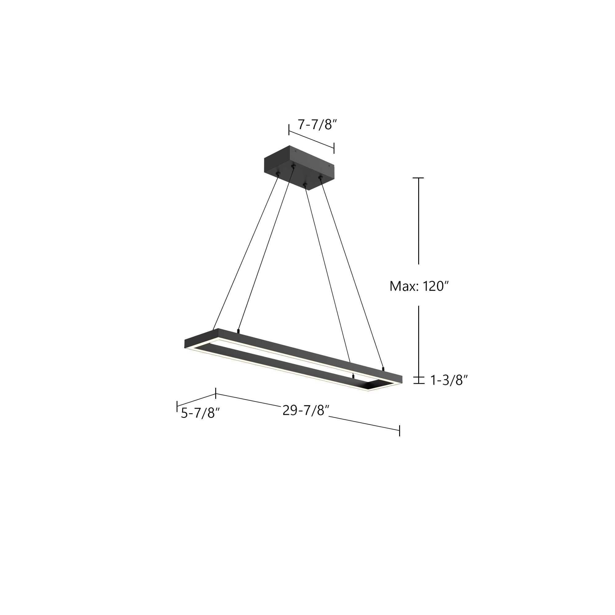 Piazza 30-in Black LED Pendant