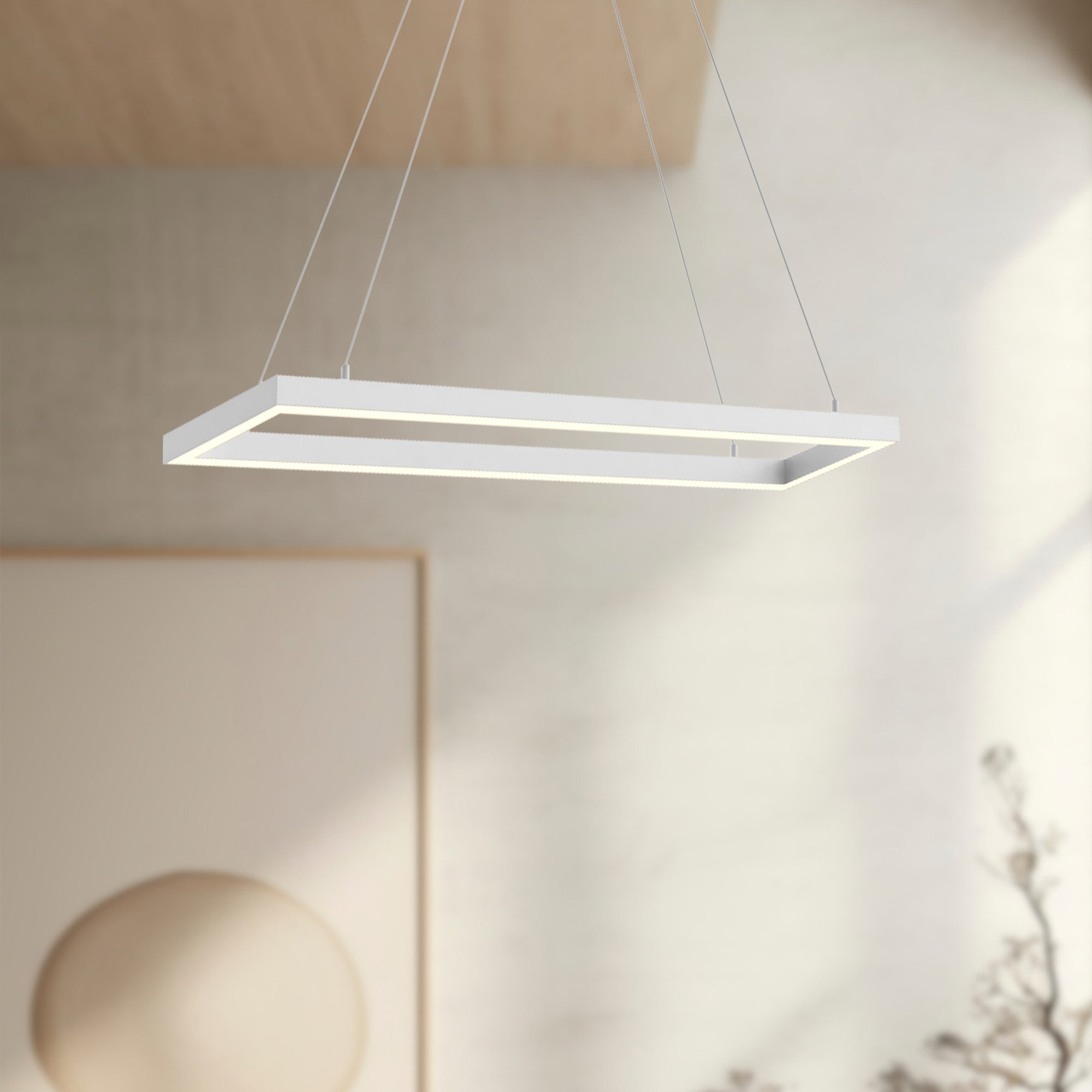 Piazza 30-in White LED Pendant