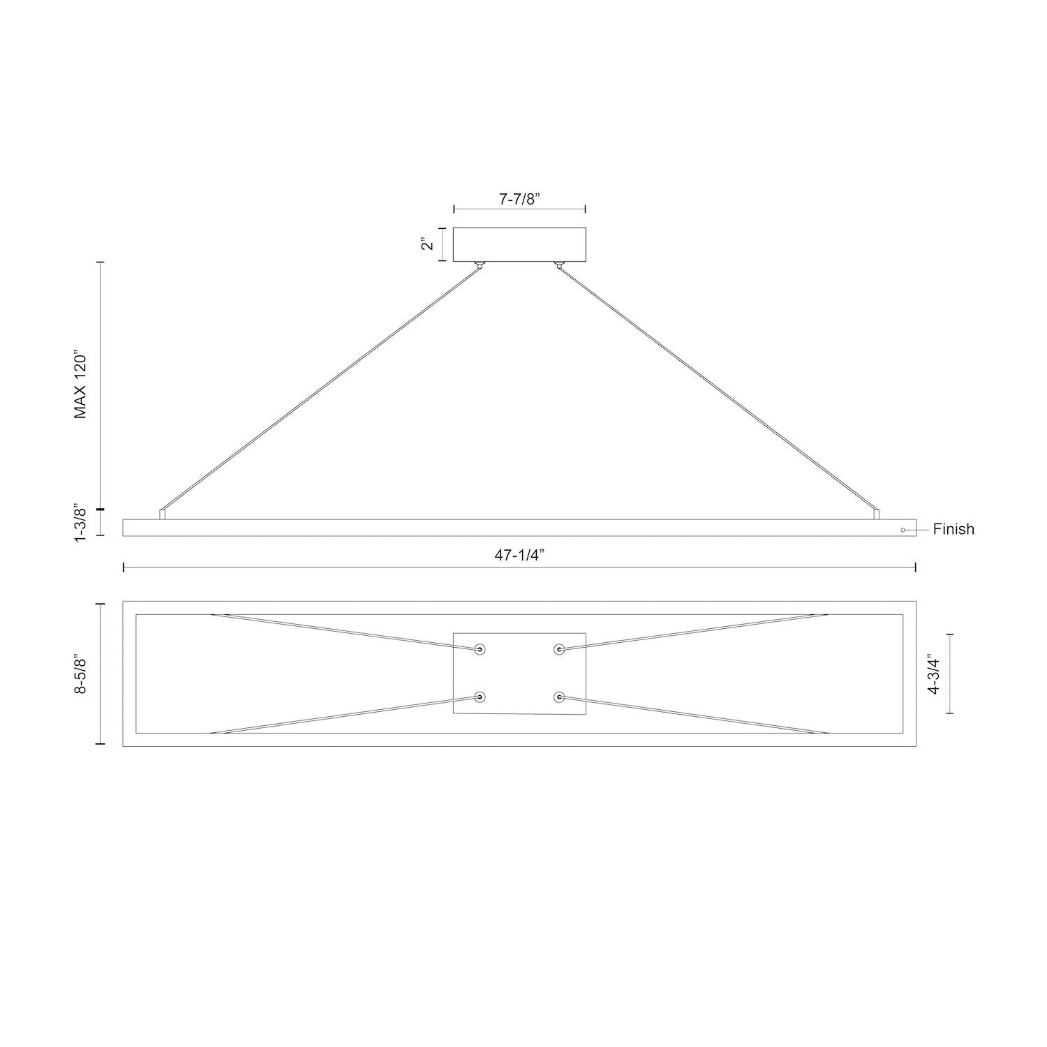 Piazza 48-in Brushed Gold LED Pendant