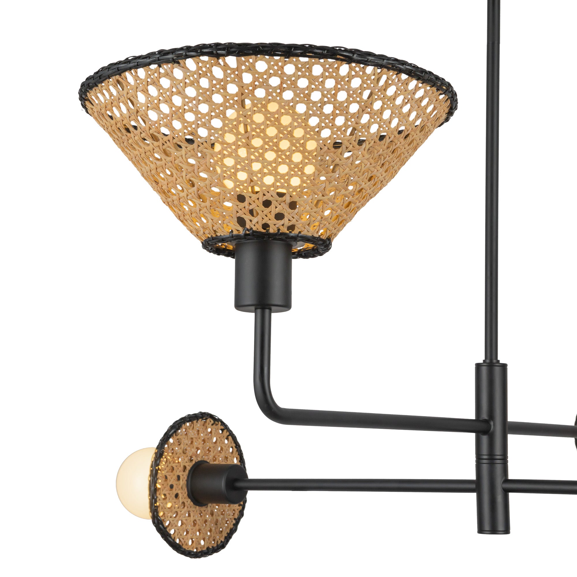 Piper 38-in Matte Black Socket Chandelier