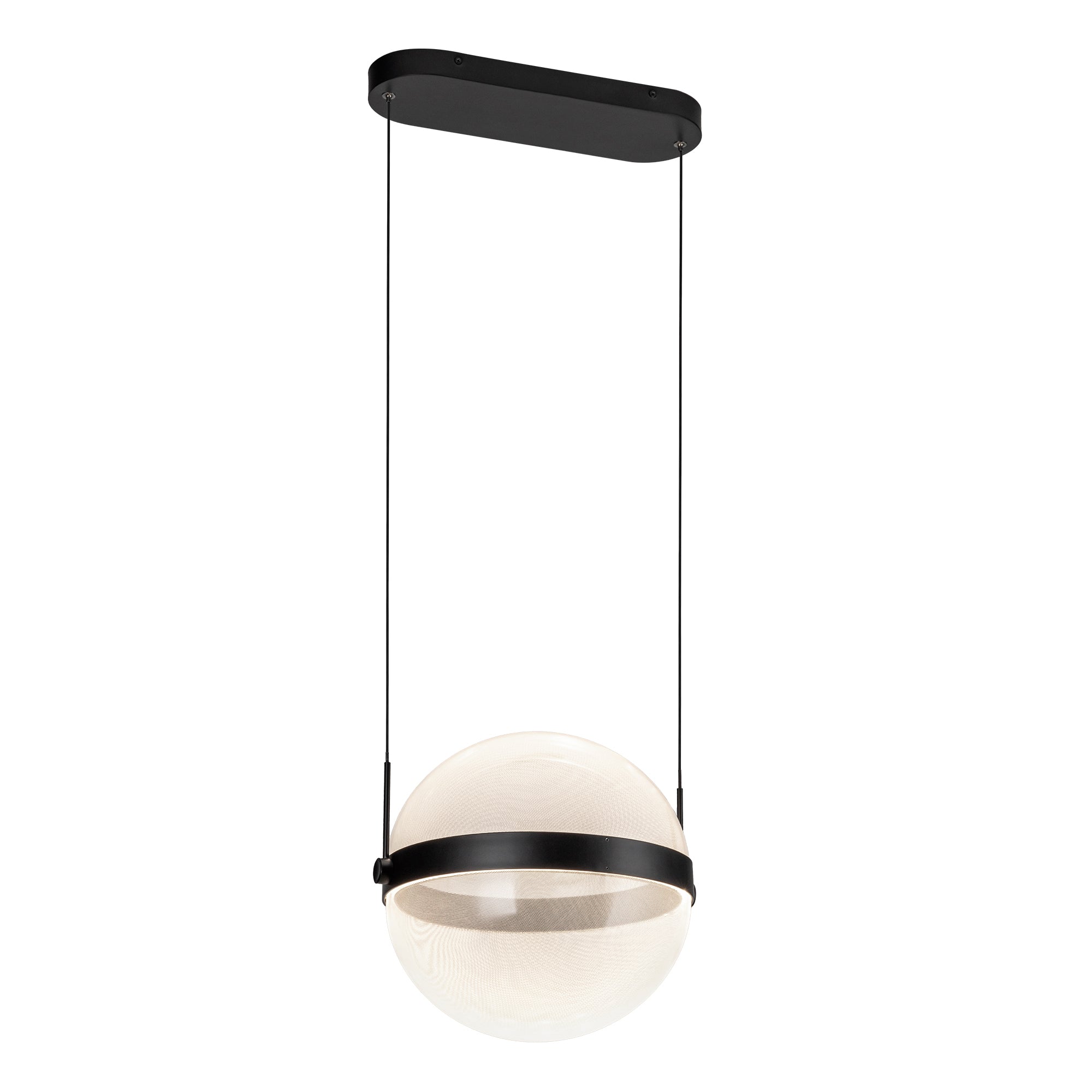 Pisces 12-in Black/Light Guide LED Pendant
