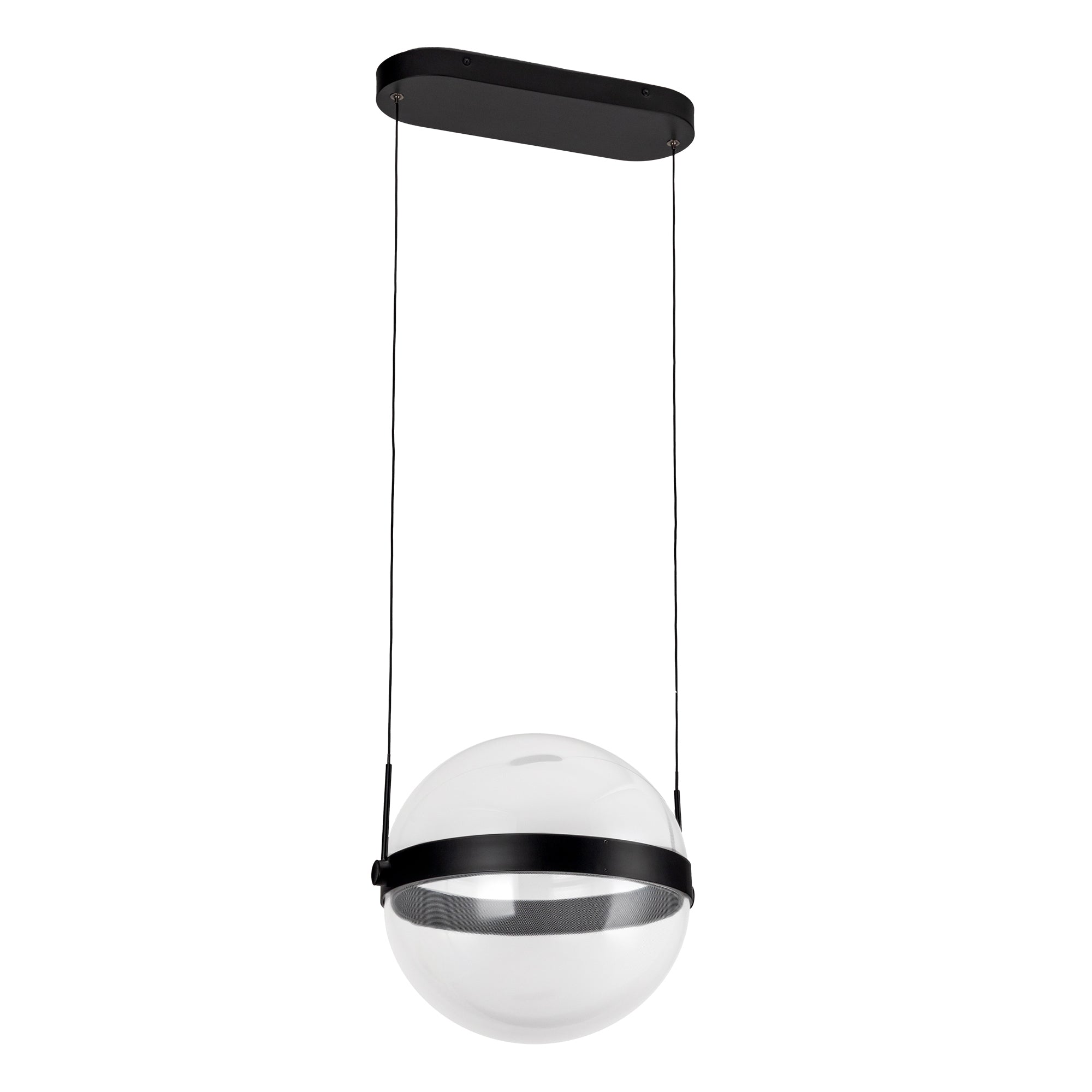 Pisces 12-in Black/Light Guide LED Pendant