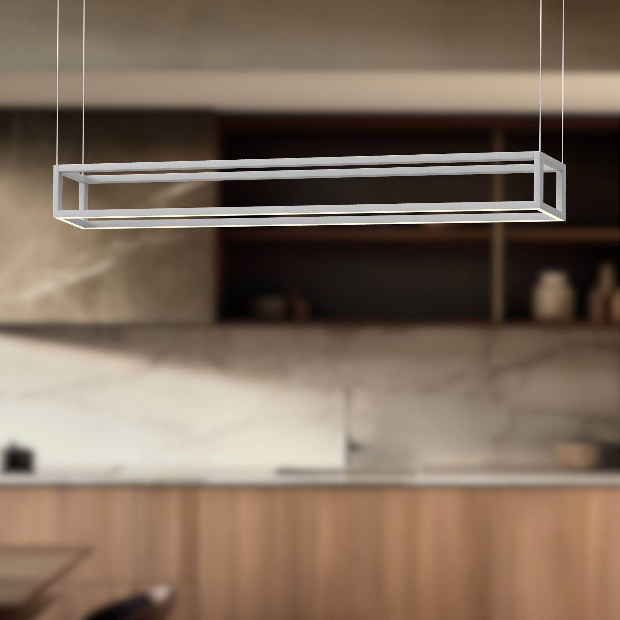 Plaza 48-in White LED Linear Pendant