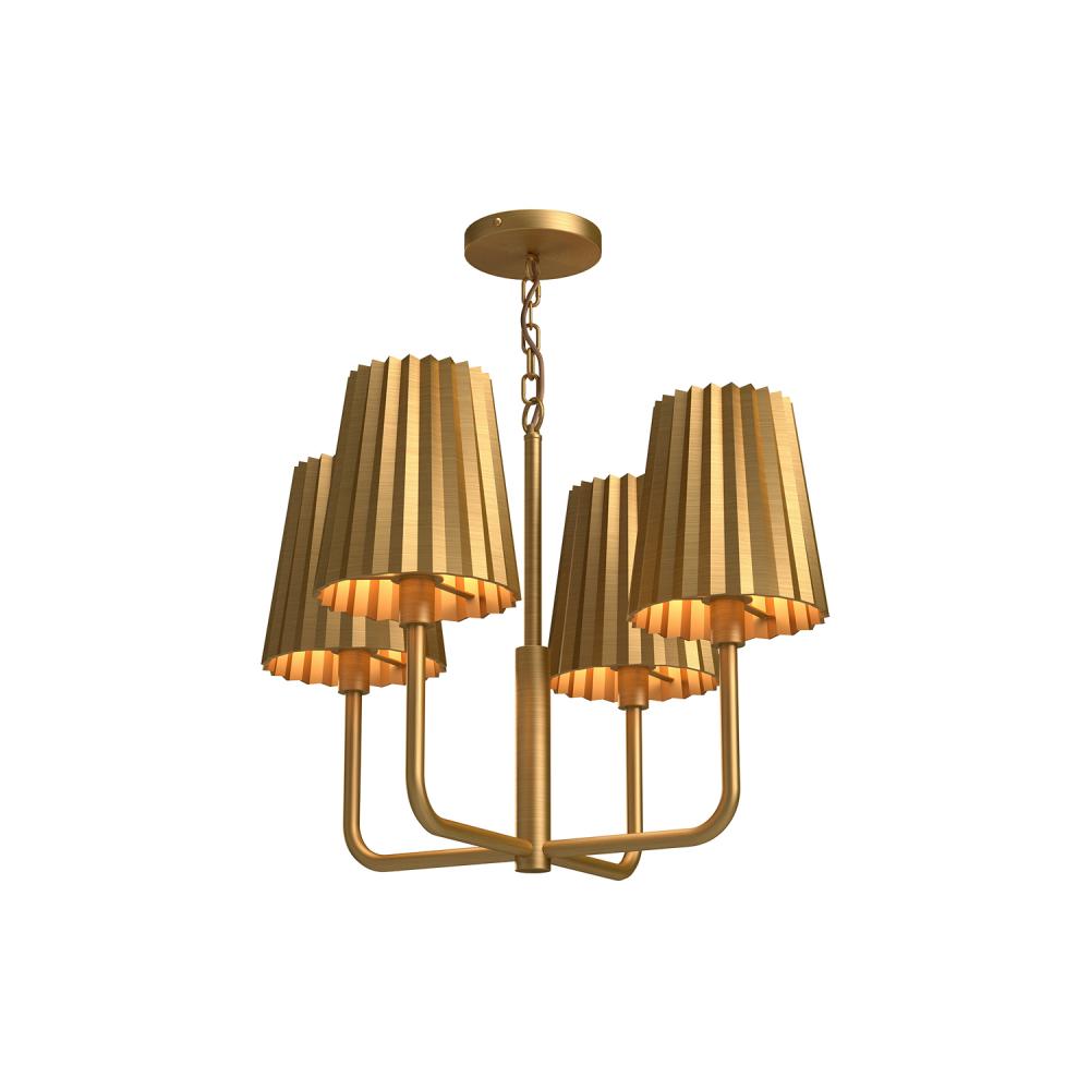 Alora Lighting PLISSE CH528423AG Chandelier - Aged Gold