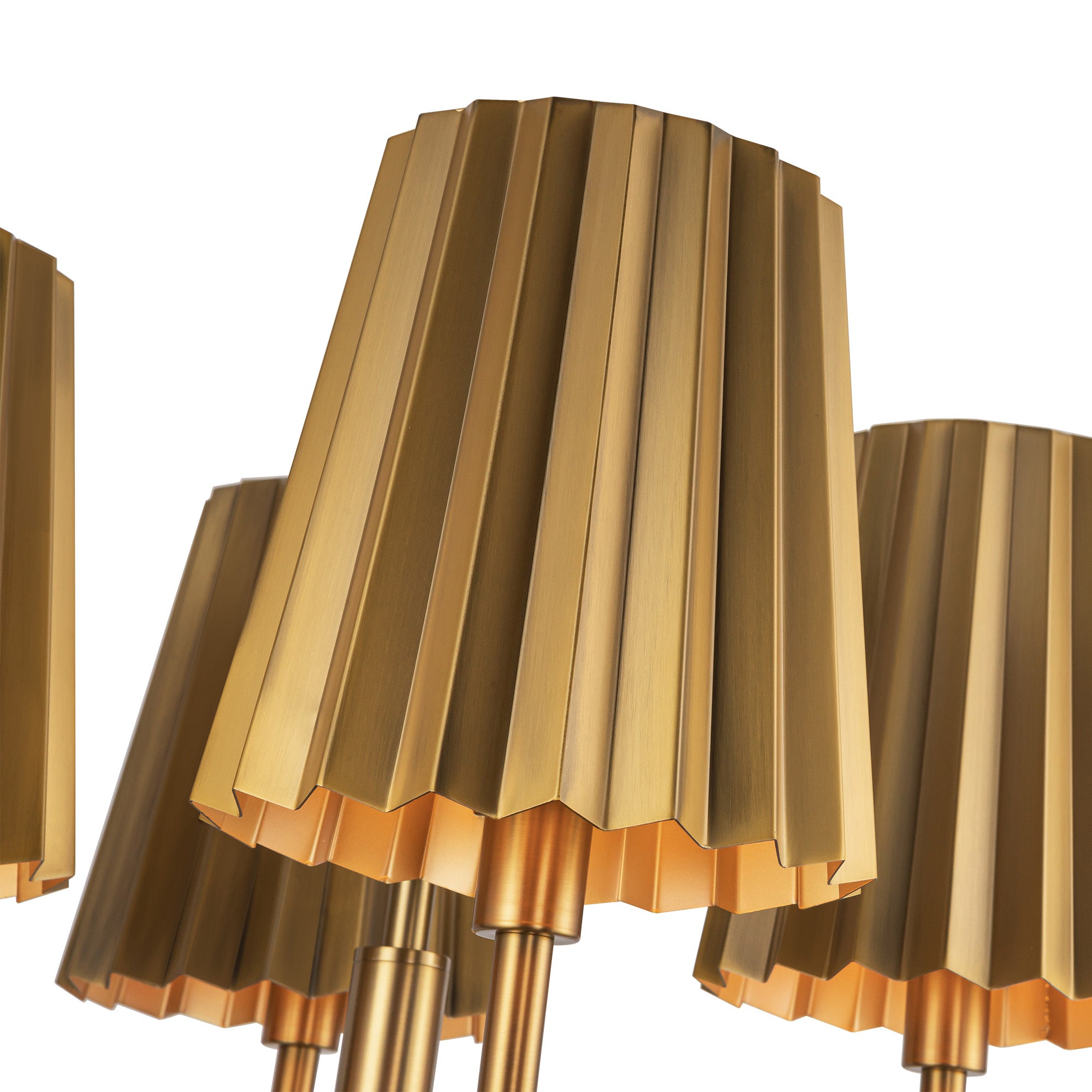 Plisse 23-in Aged Gold 4 Lights Chandeliers