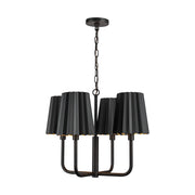 Plisse 23-in Matte Black 4 Lights Chandeliers