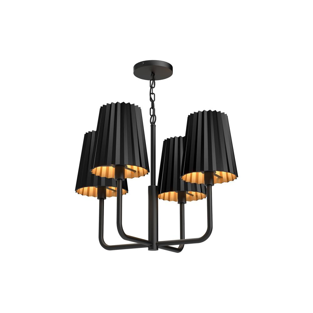 Alora Lighting PLISSE CH528423MB Chandelier - Matte Black